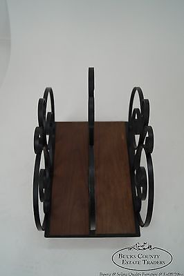Custom Ornate Scrolled Wrought Iron Spanish Style Magazine Stand