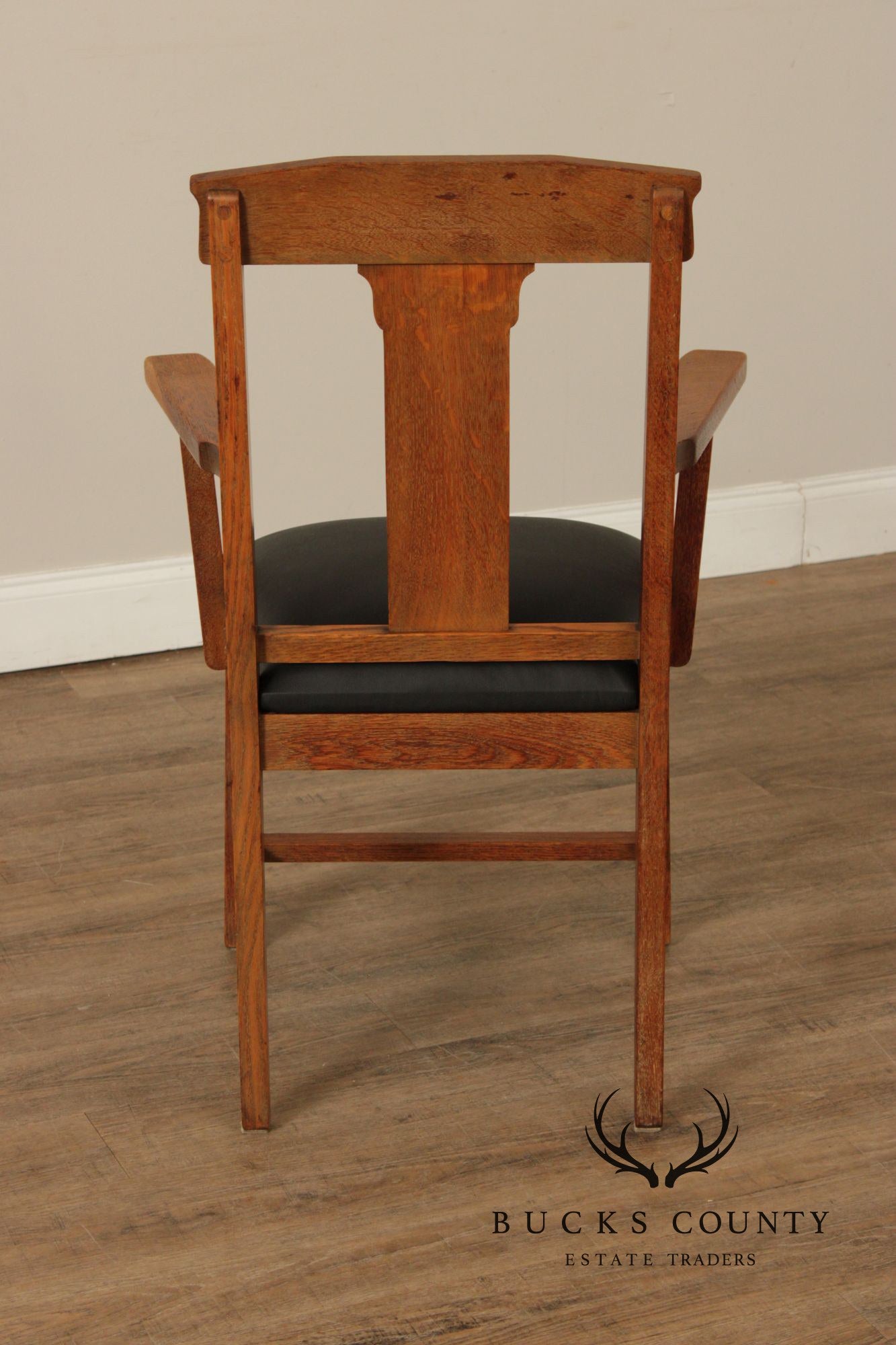 J.K. Rishel Furniture Co. Antique Mission Oak Set Of Six Dining Chairs