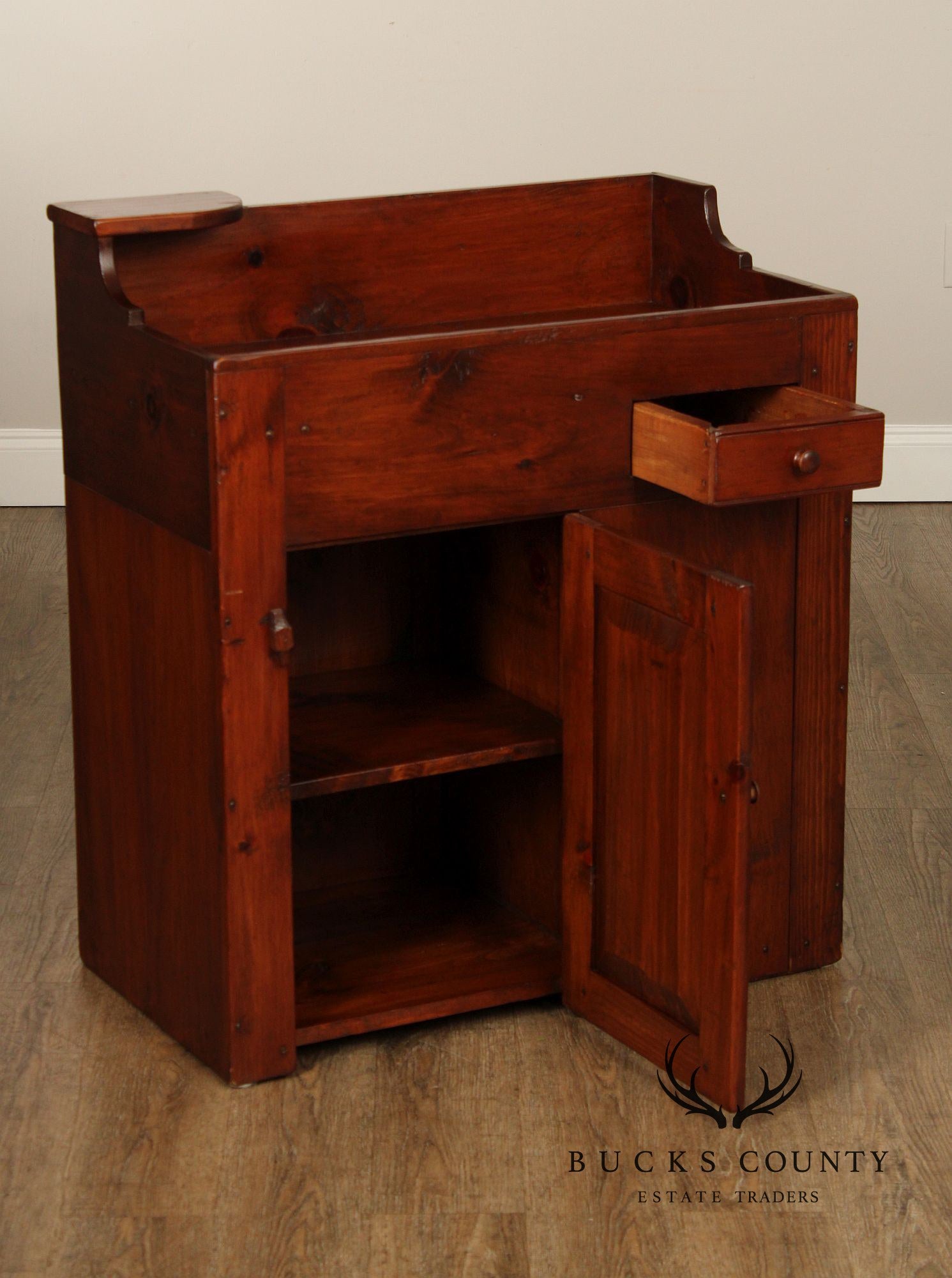 B. Delin Farmhouse Style Pine Drysink Cabinet