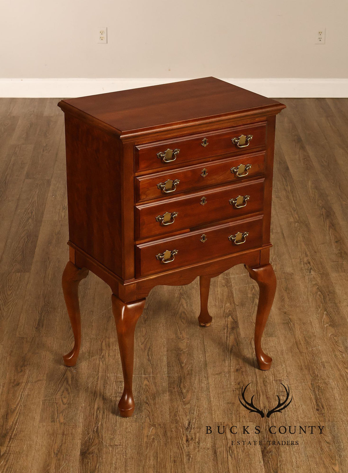 American Drew Solid Cherry Queen Anne Style Silverware Chest