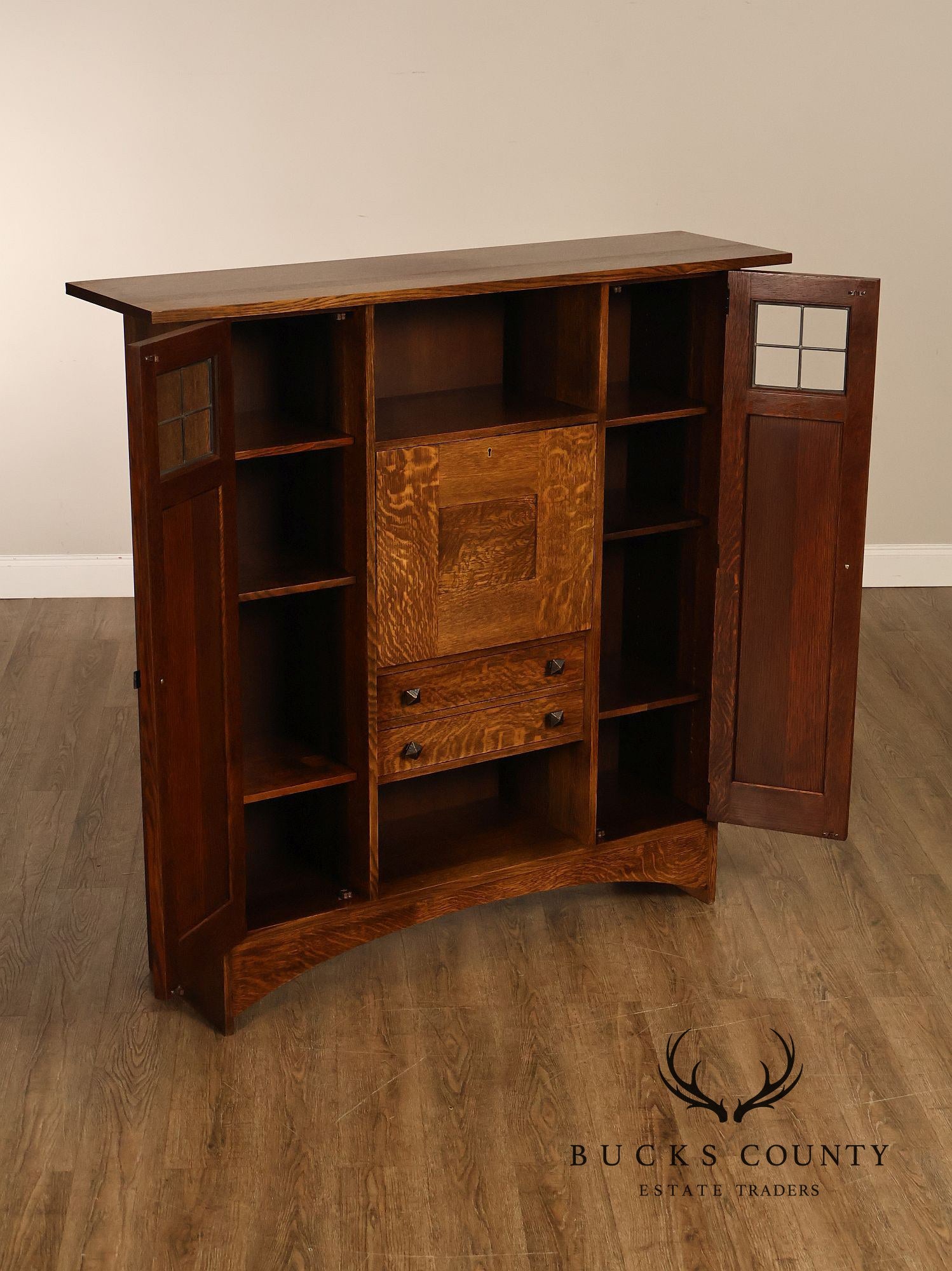 Stickley Harvey Ellis Mission Collection Oak Fall Front Secretary Bookcase
