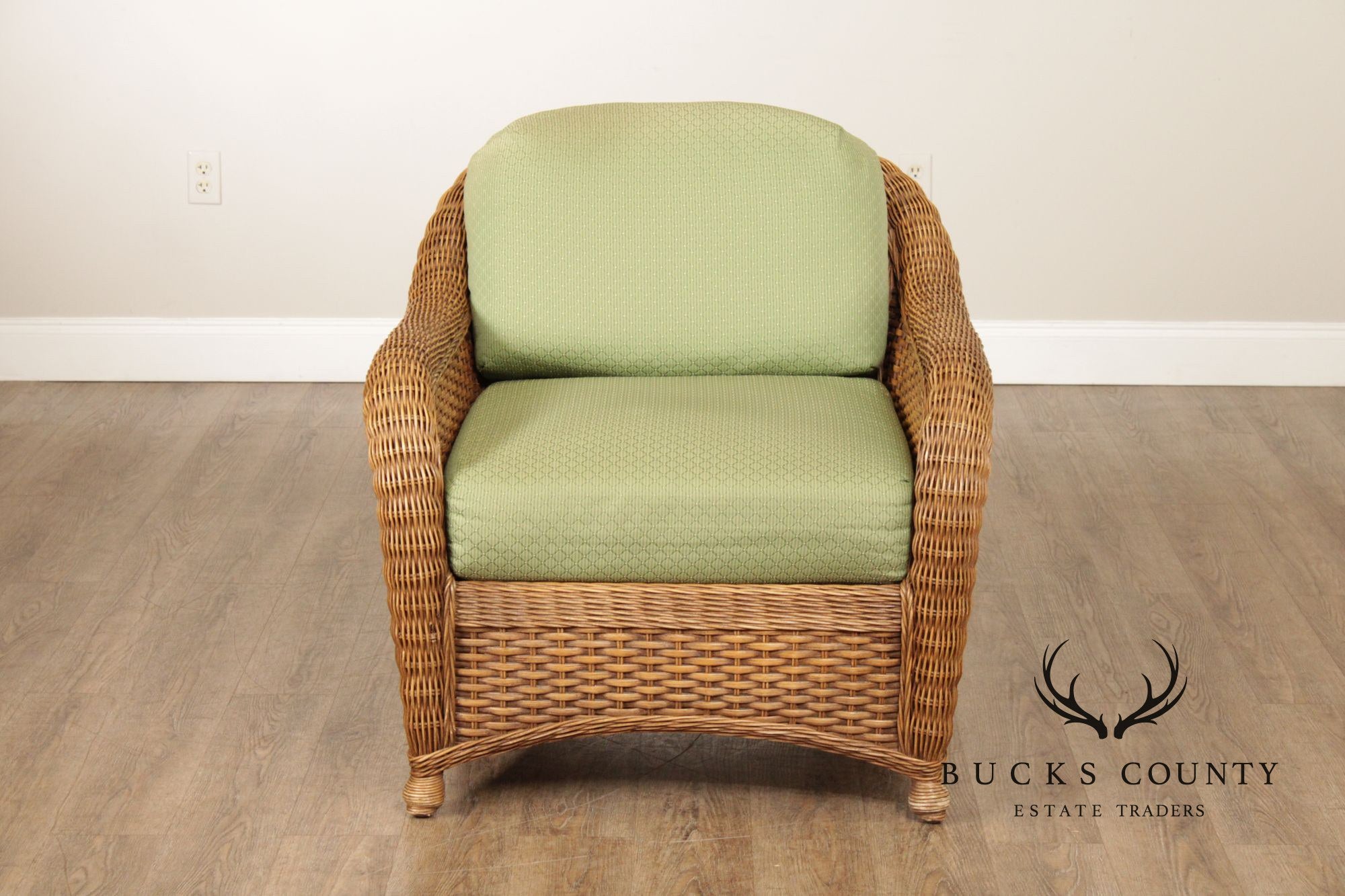Braxton Culler Pair of Wicker Lounge Chairs