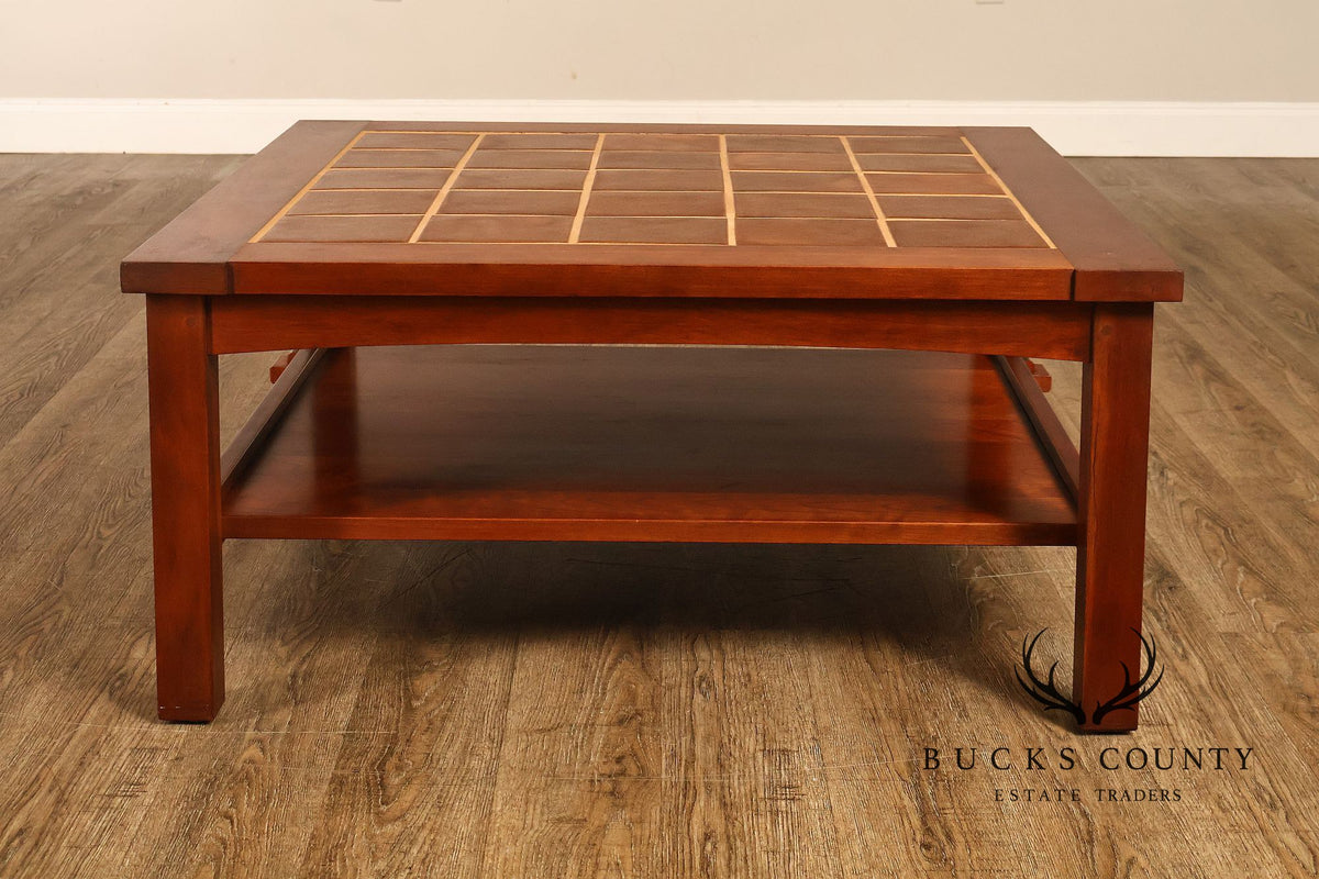 Stickley Mission Collection Cherry Tile Top Coffee Table