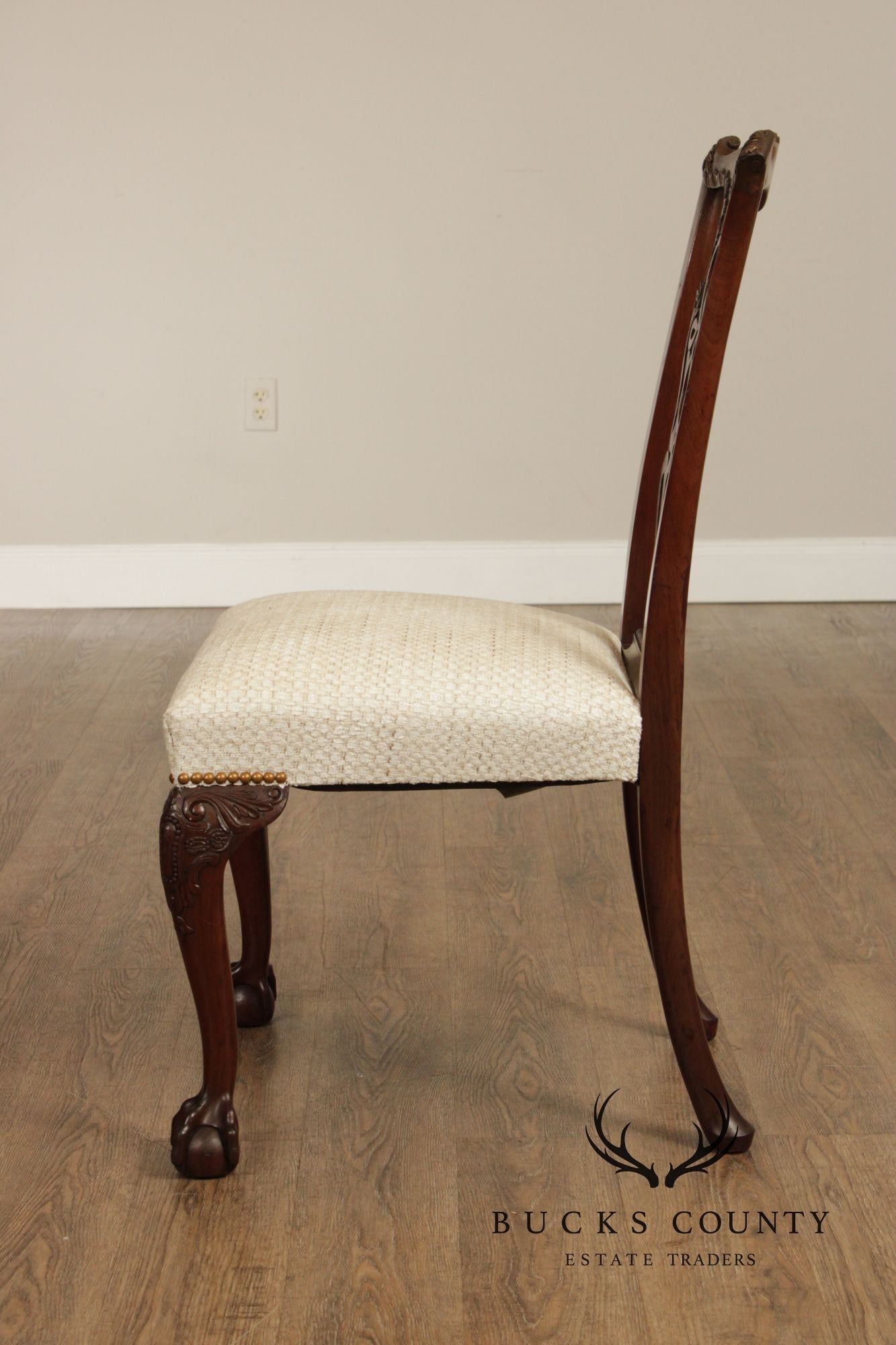 1940's Chippendale Style Custom Mahogany Set Of Six Dining Chairs