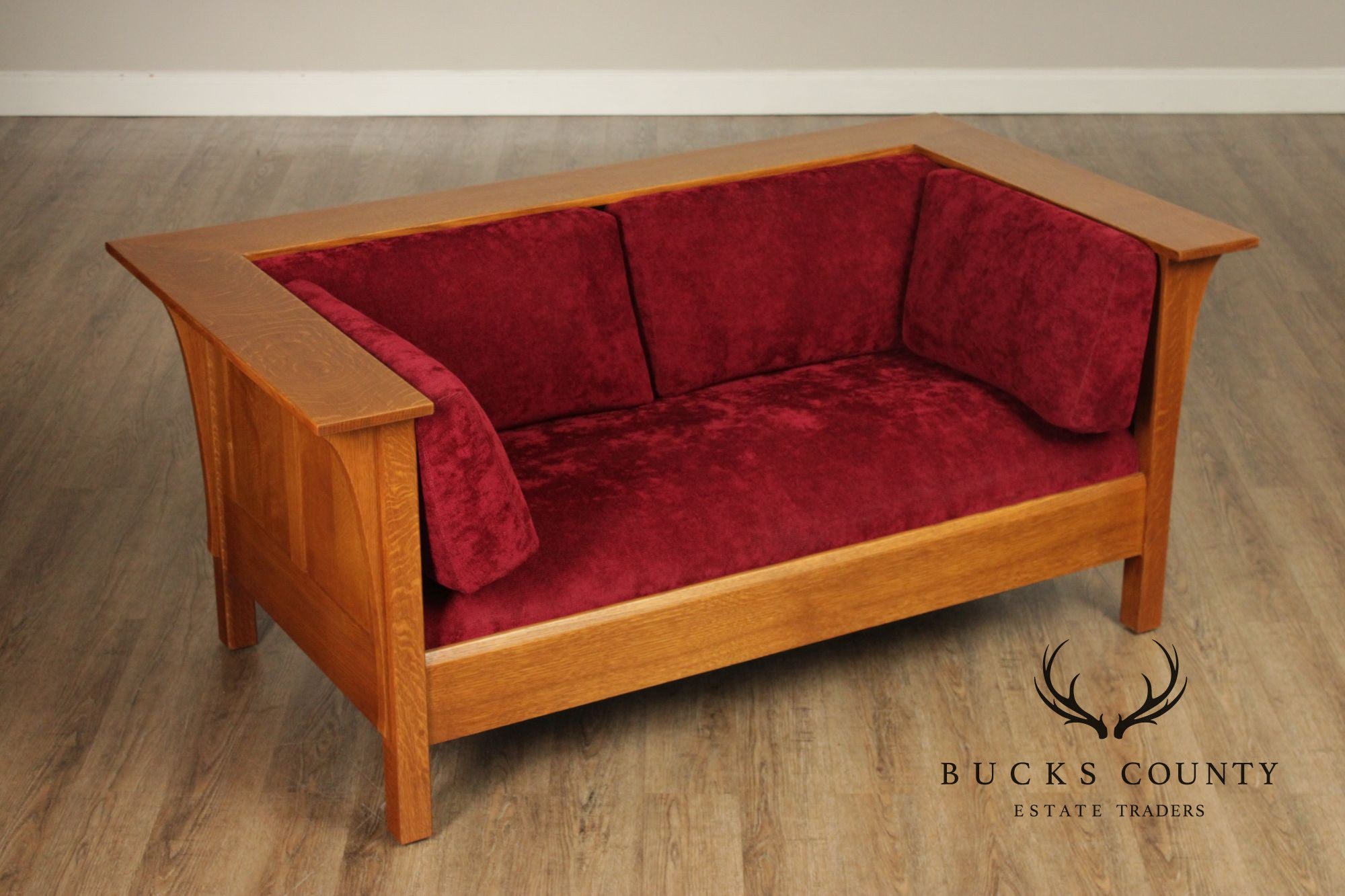 Stickley Mission Collection Oak Prairie Loveseat Sofa