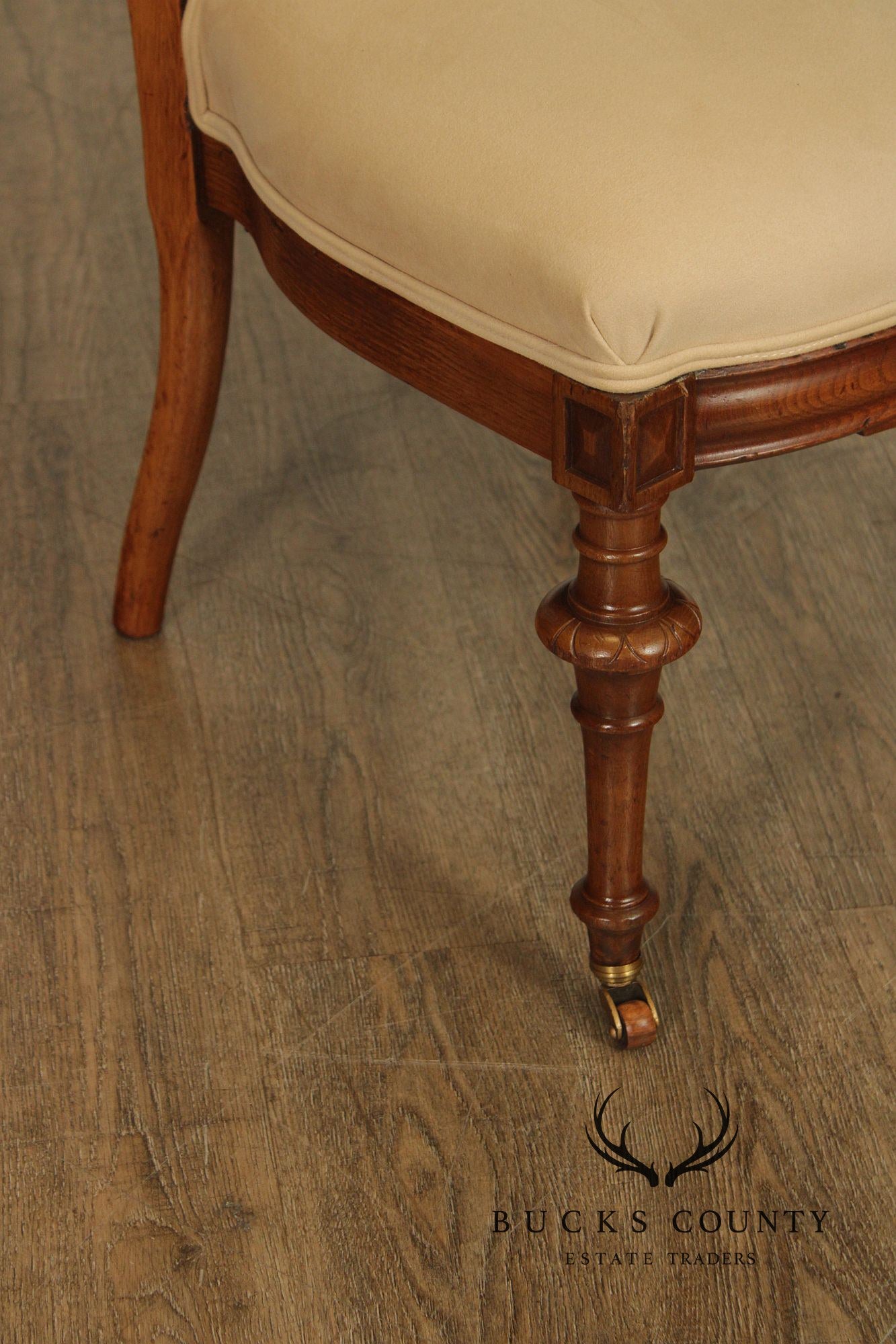 Antique Victorian Pair of Walnut Parlor Side Chairs