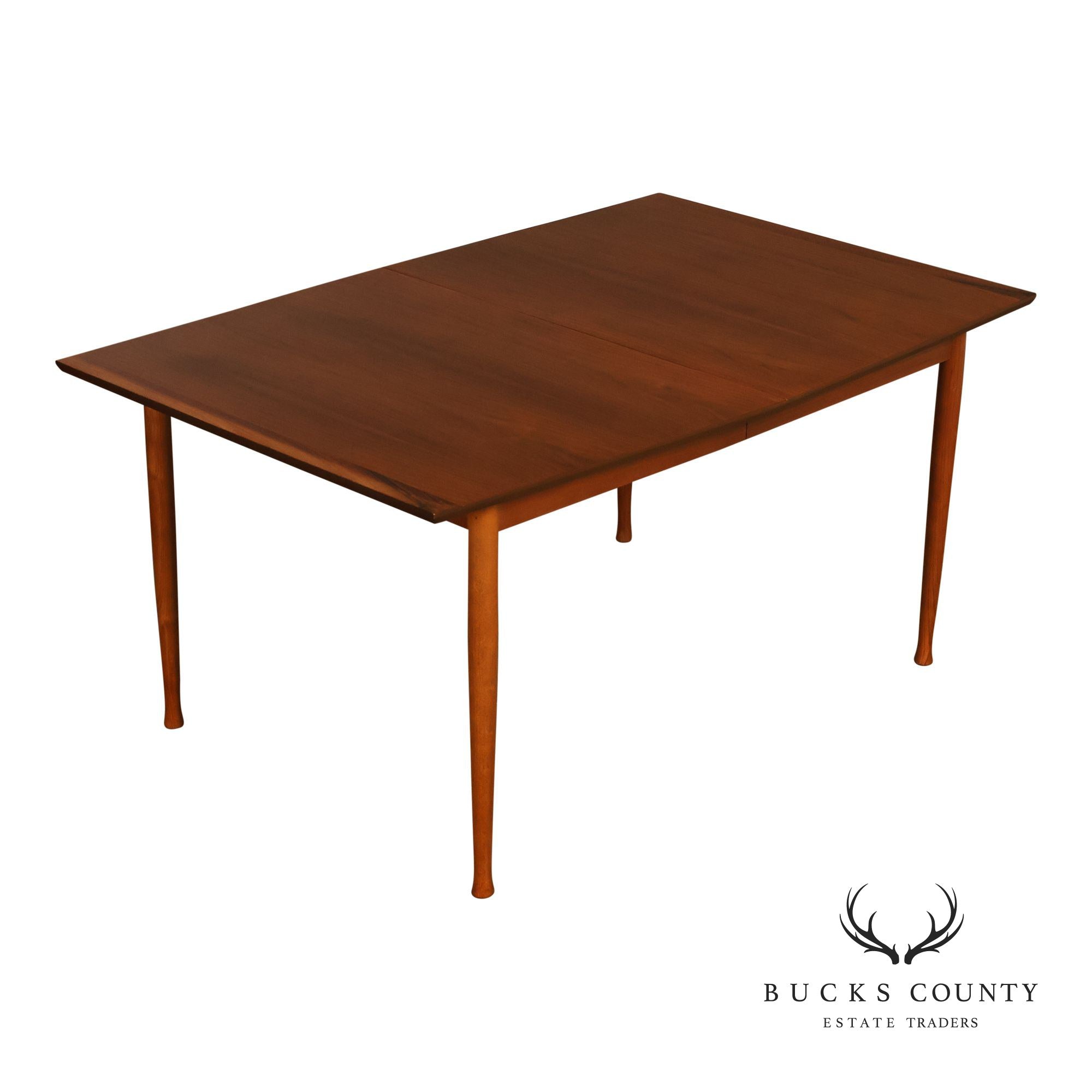Mid Century Modern Walnut Dining Table With Leaf