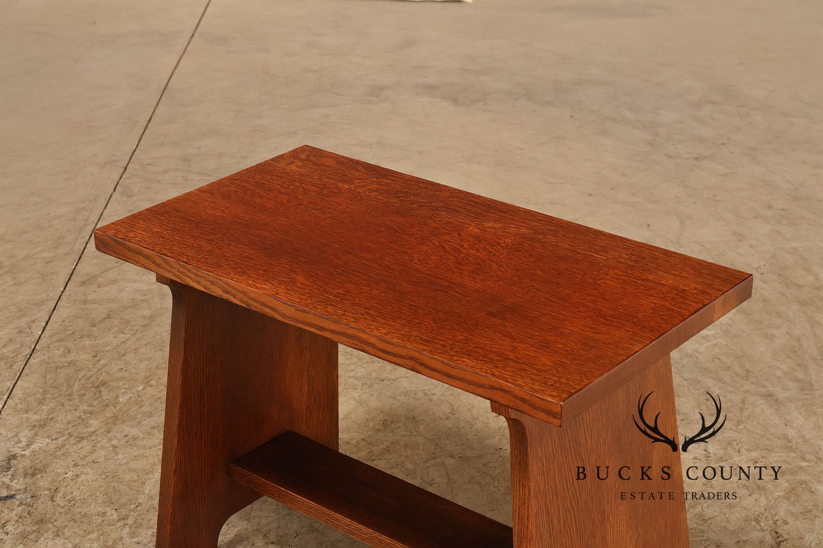 Stickley Mission Collection Pair Of Oak Gustav Stickley Fireside Stools
