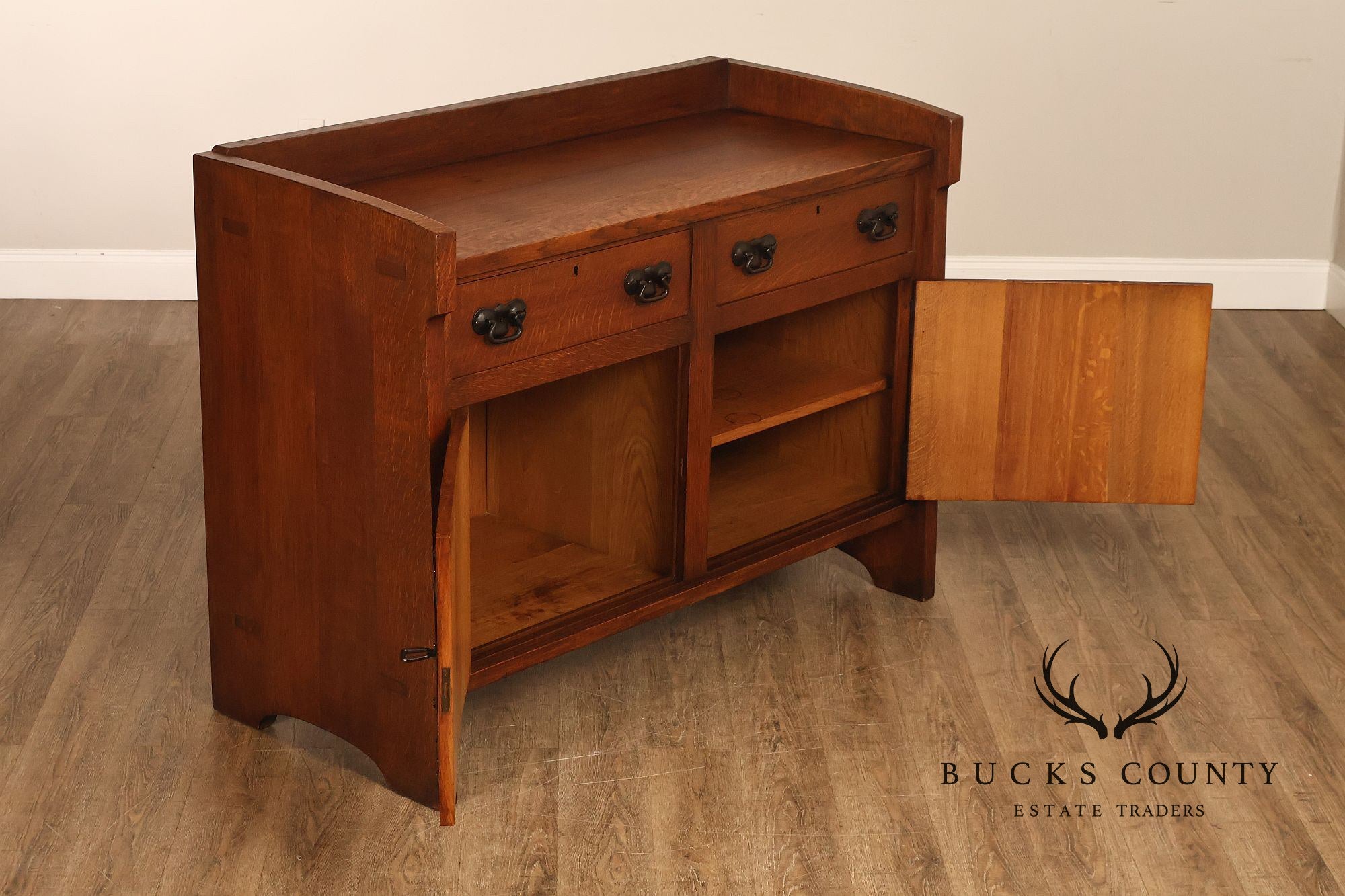 Early Gustav Stickley Arts And Crafts Oak Sideboard Buffet