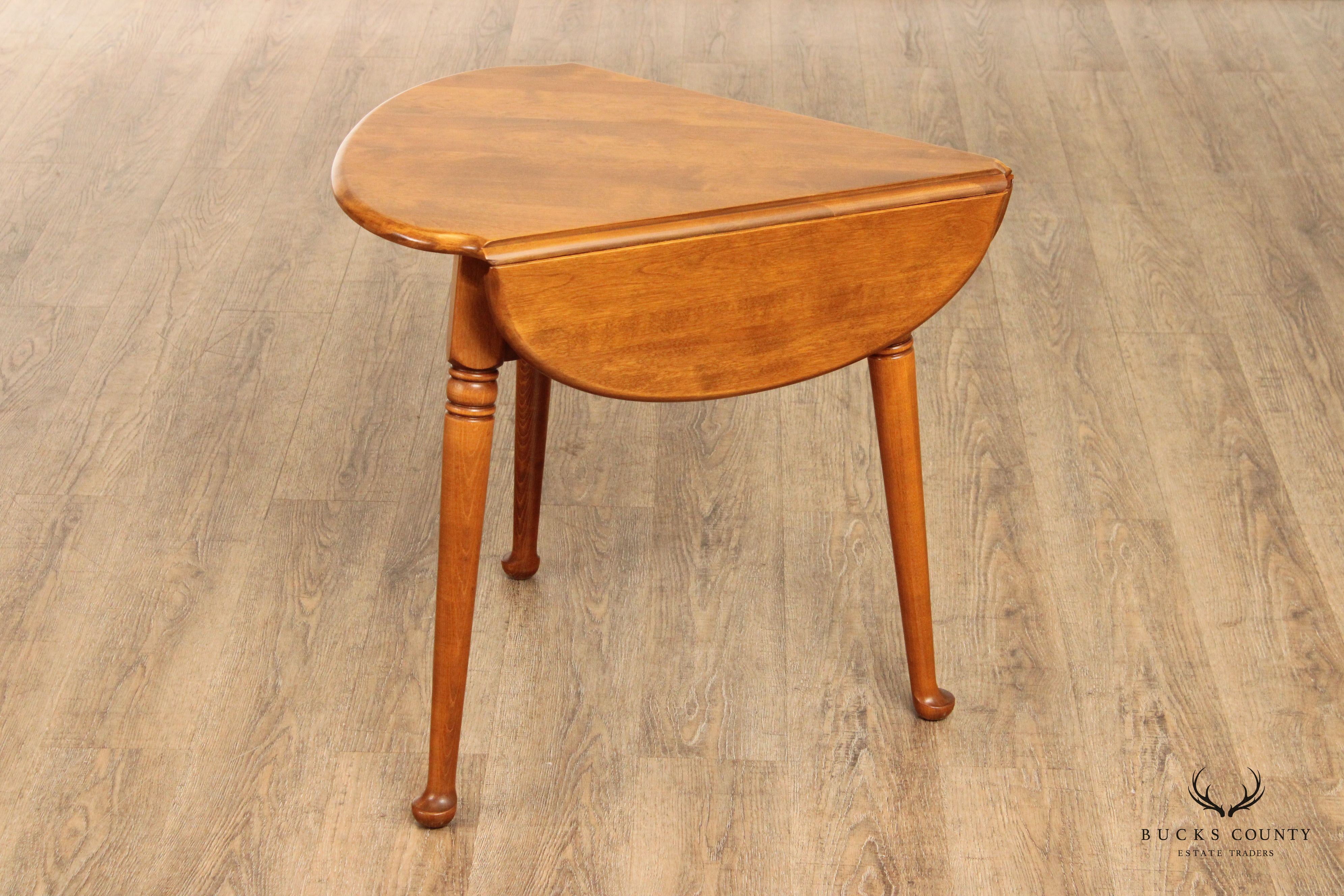 Ethan Allen American Traditional Maple Pair Drop Leaf Corner Tables