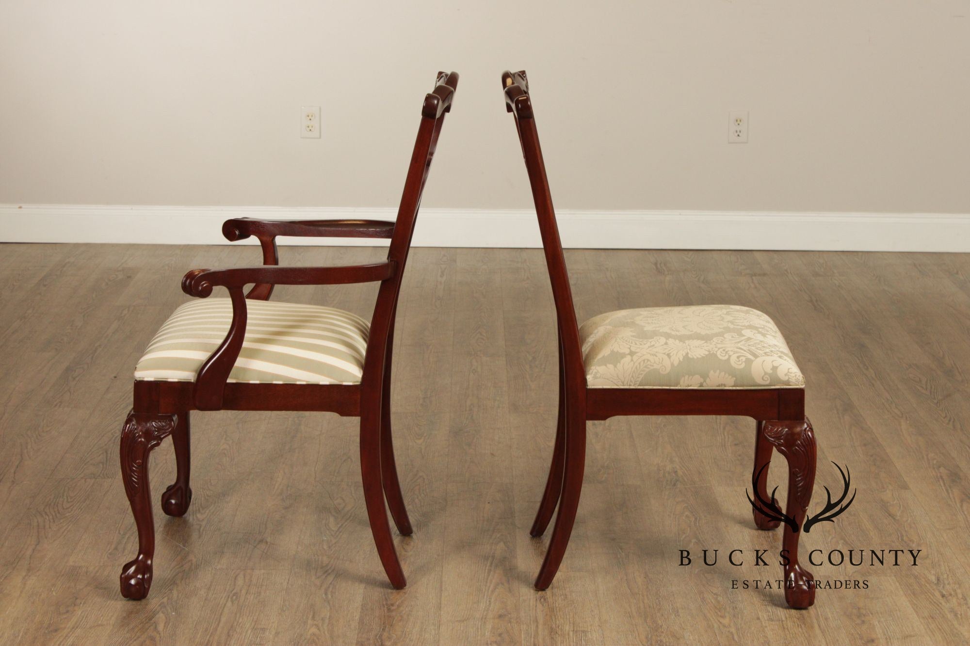 Ethan Allen 18th Century Mahogany Collection Set Of  8 Chippendale Style Dining Chairs