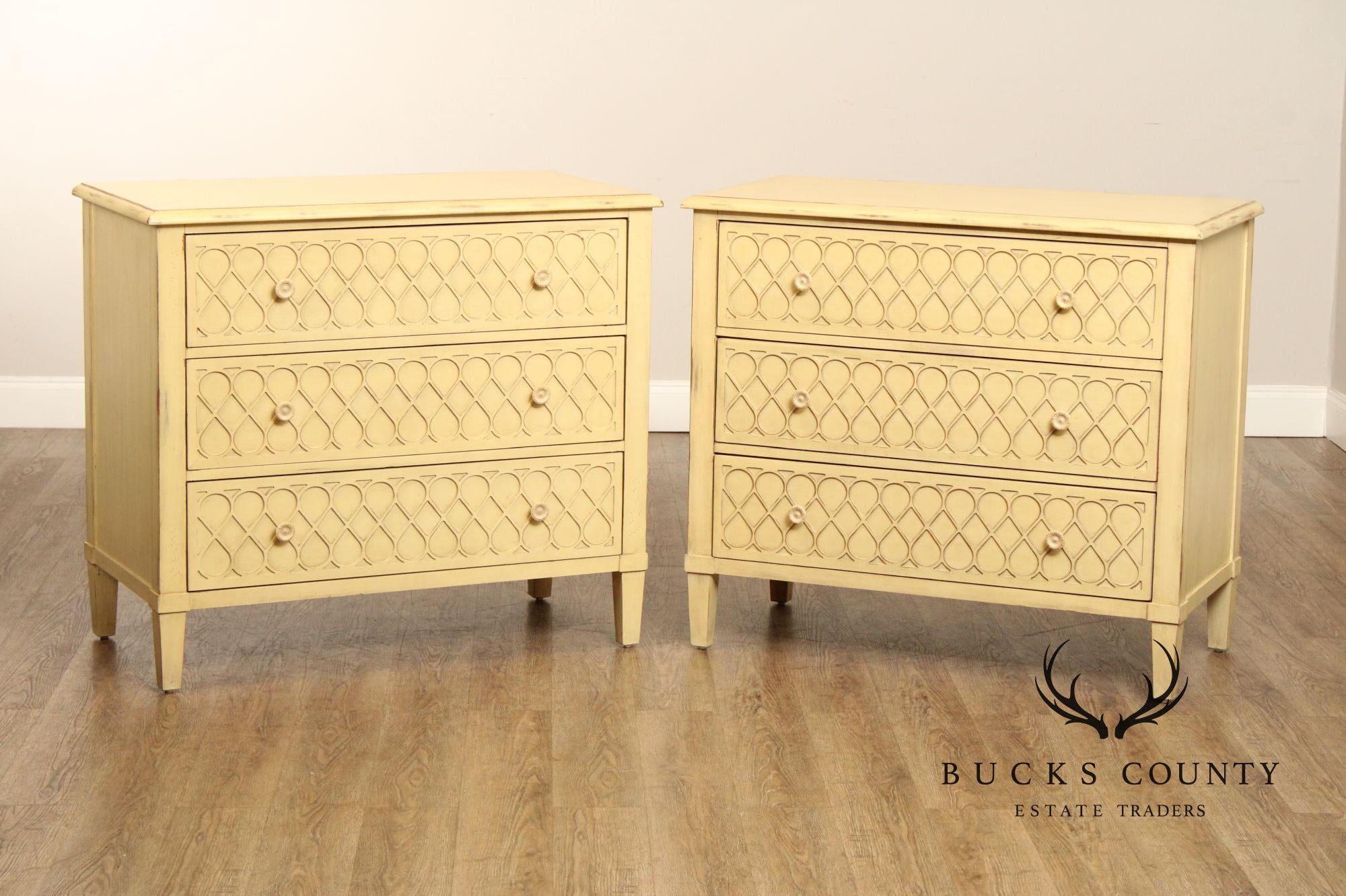 Hooker Furniture 'Melange' Pair of Latticefront Chests