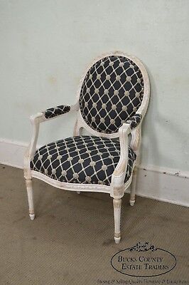 Councill French Louis XVI Style Paint Frame Fauteuil Arm Chair