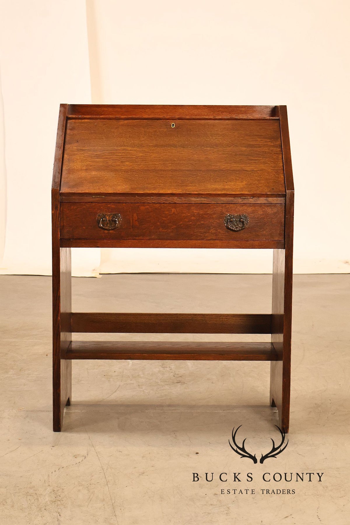 Antique Lifetime Furniture Arts And Crafts Mission Oak Drop Front Desk