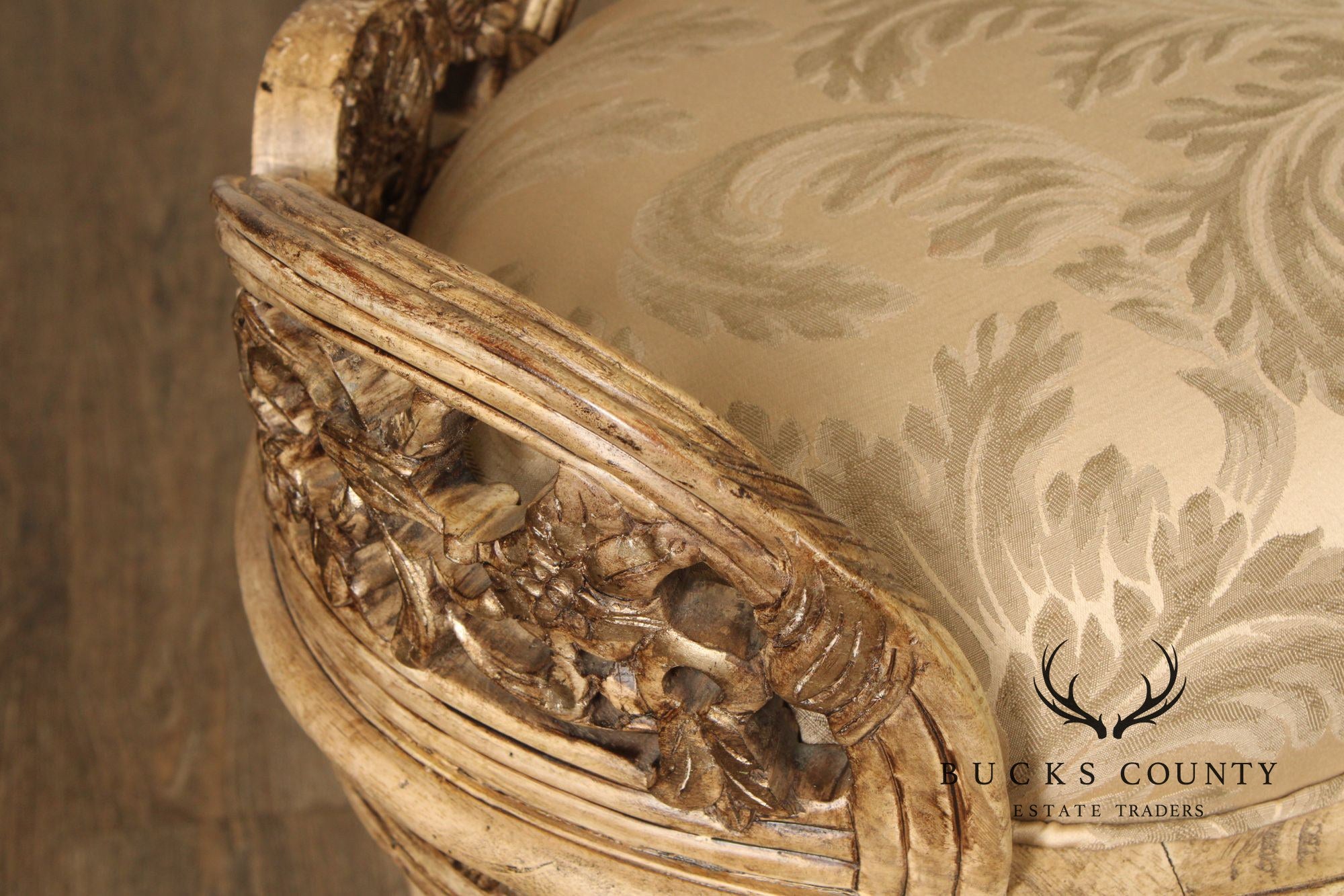 Italian Rococo Style Antiqued Window Bench