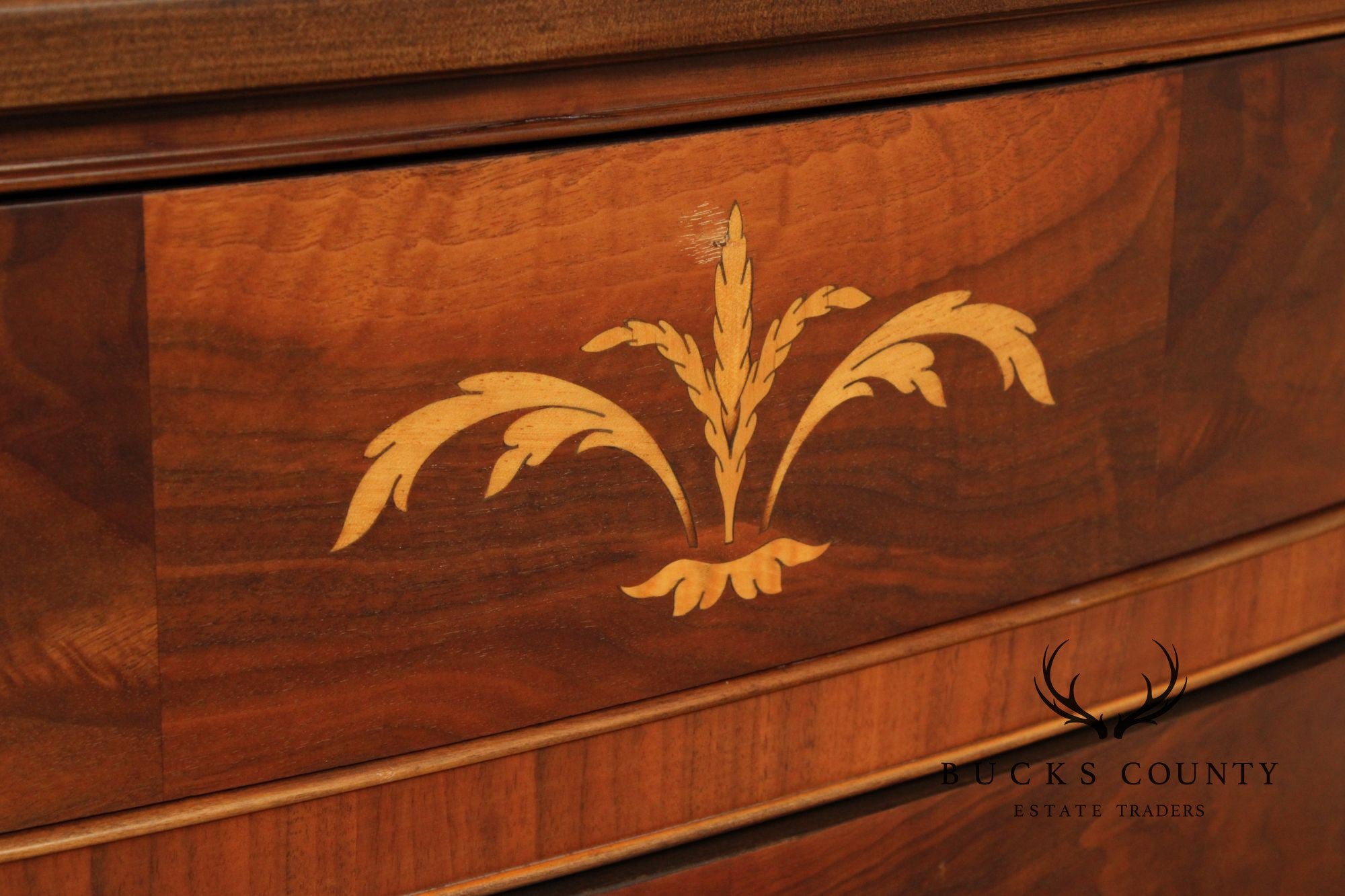 1940's Hepplewhite Style Inlaid Walnut Chest on Chest