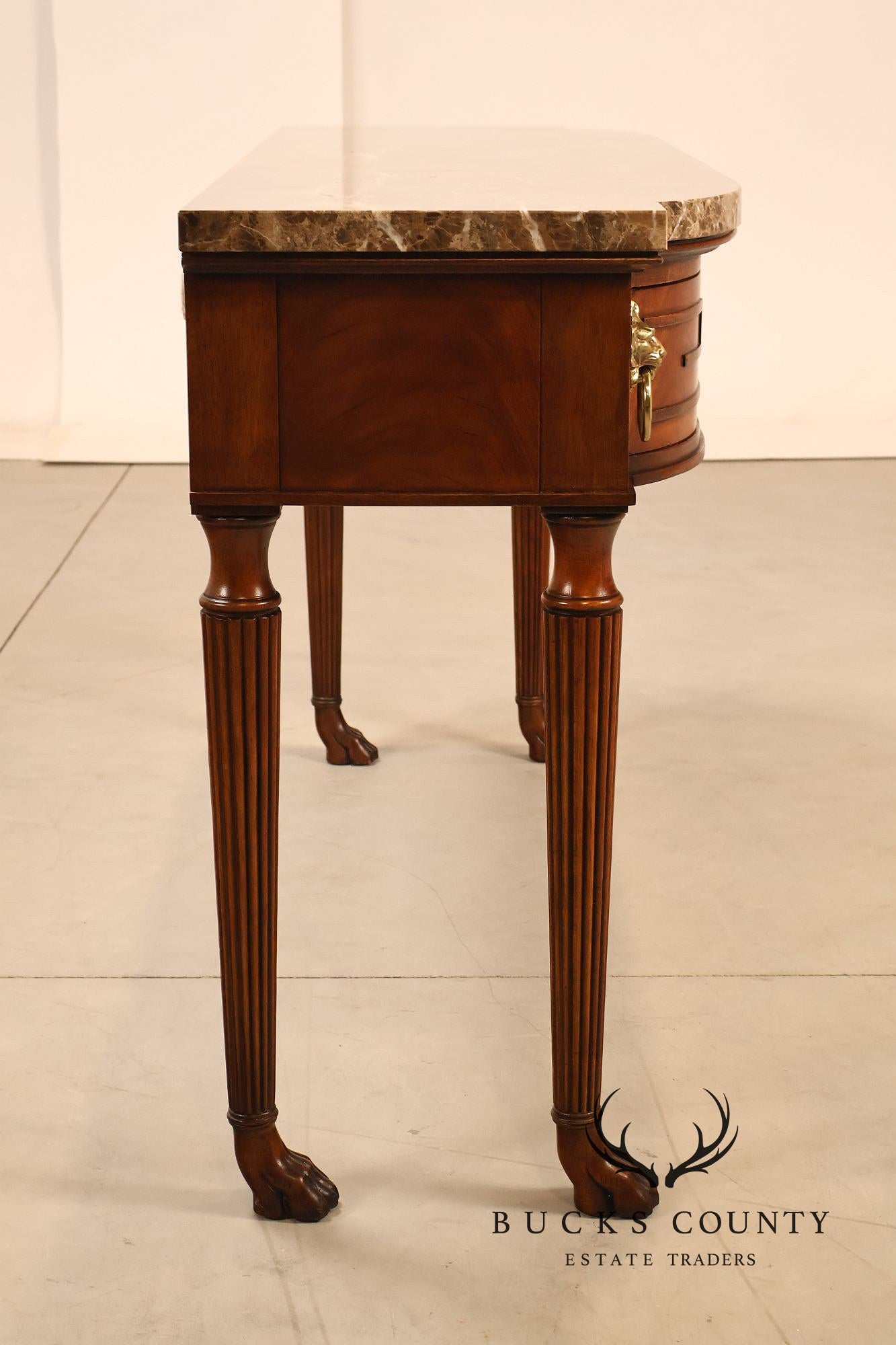 Henredon Historic Natchez Collection Regency Style Mahogany Marble Top Console Table
