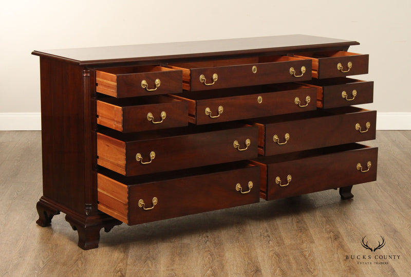 L. & J.G. Stickley Chippendale Style Mahogany Long Chest