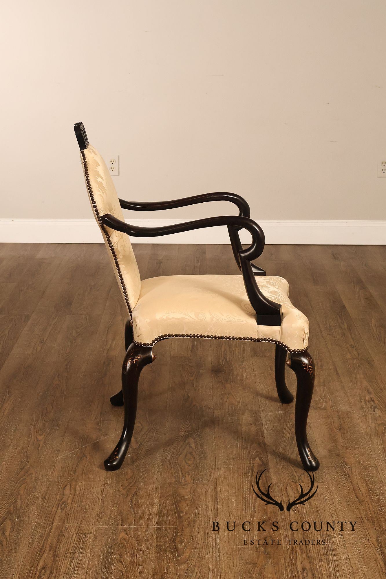 Baker Stately Homes Queen Anne Style Crown Armchair