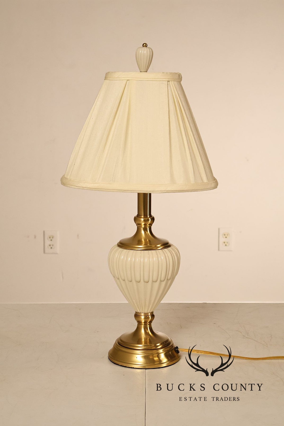 Quoizel Lenox Porcelain and Brass Urn Form Table Lamp