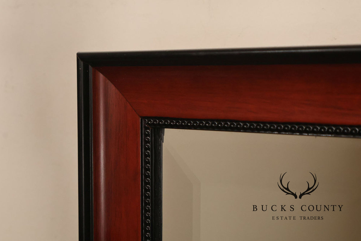 Traditional Mahogany Finish Beveled Wall Mirror