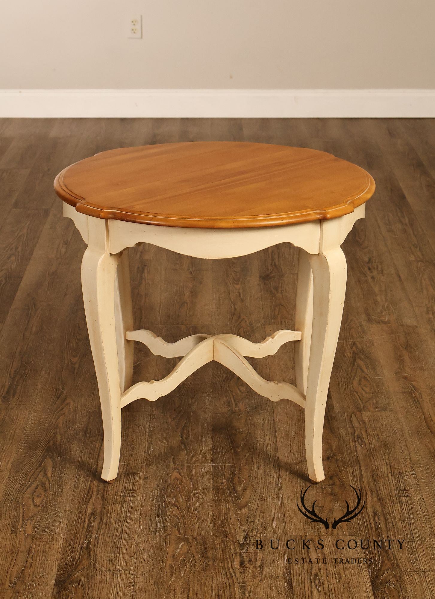Ethan Allen 'Country French' Cream-Painted Side Table