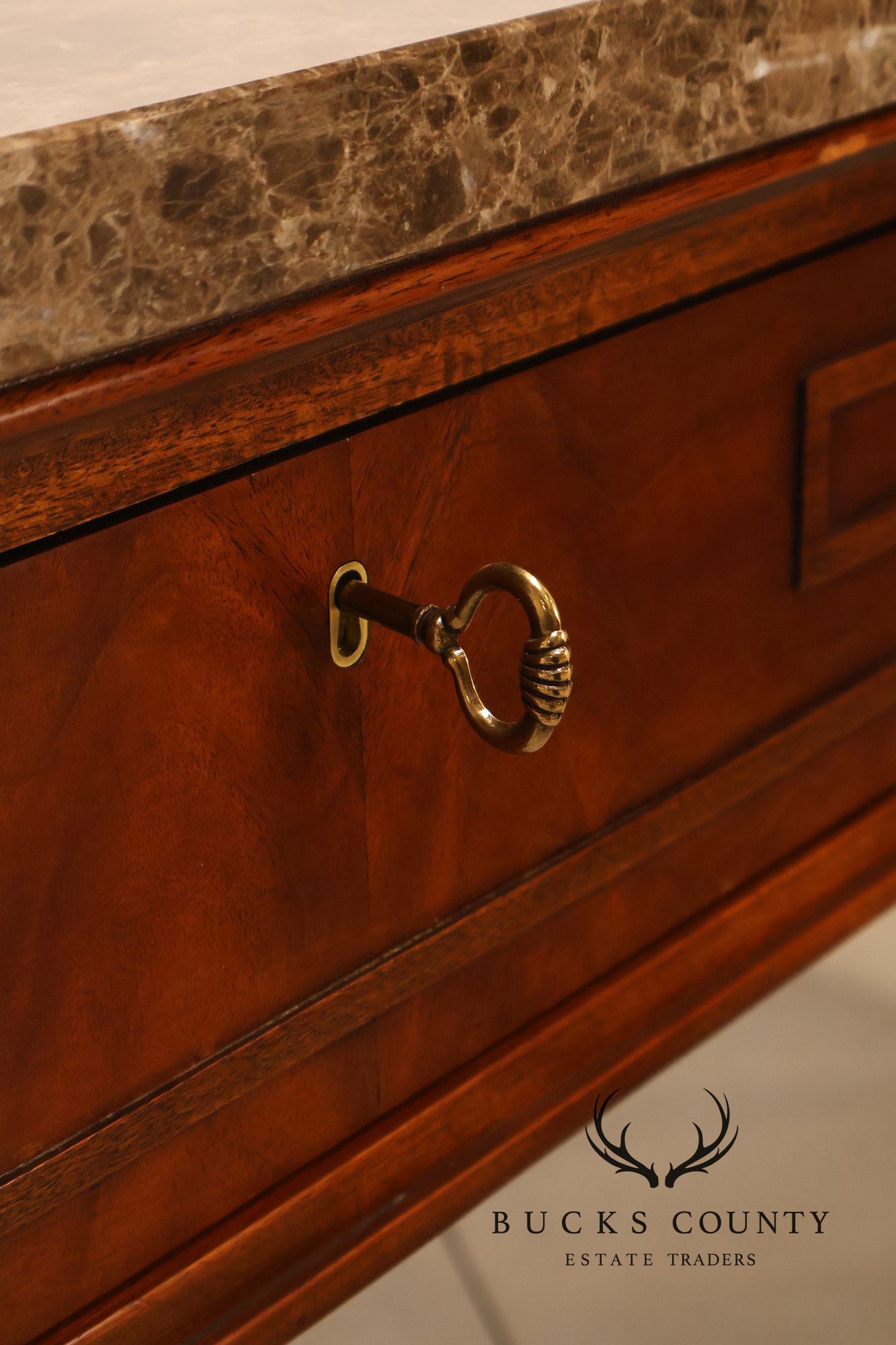 Henredon Historic Natchez Collection Regency Style Mahogany Marble Top Console Table