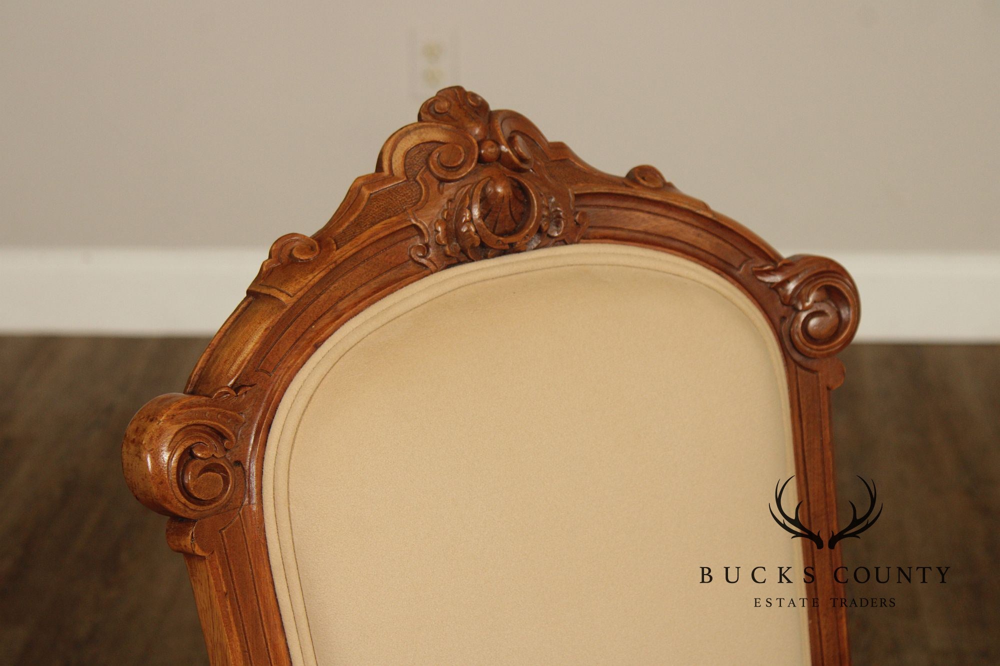 Antique Victorian Pair of Walnut Parlor Side Chairs