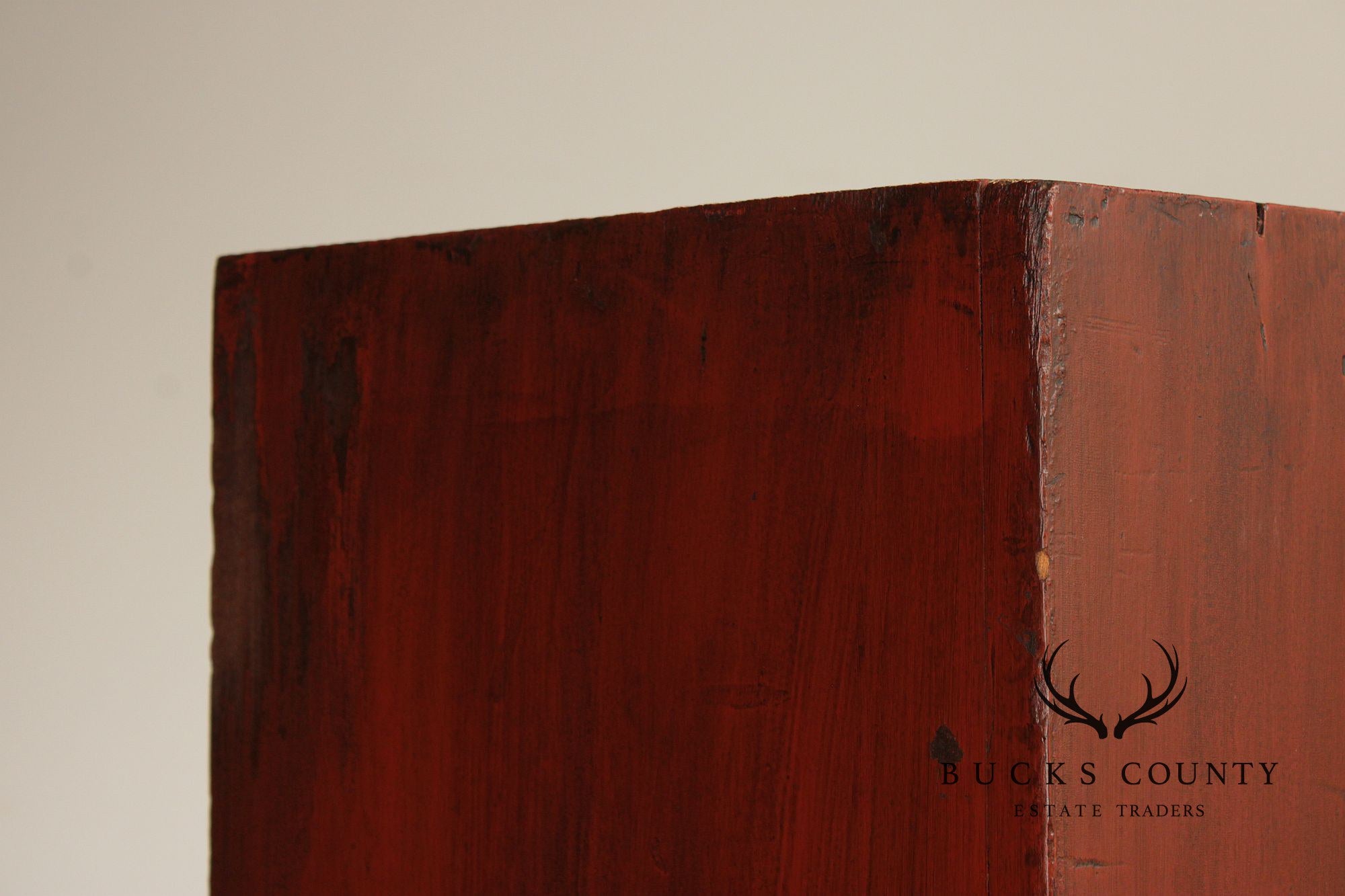 Antique Primitive Red Painted Single Door Cupboard