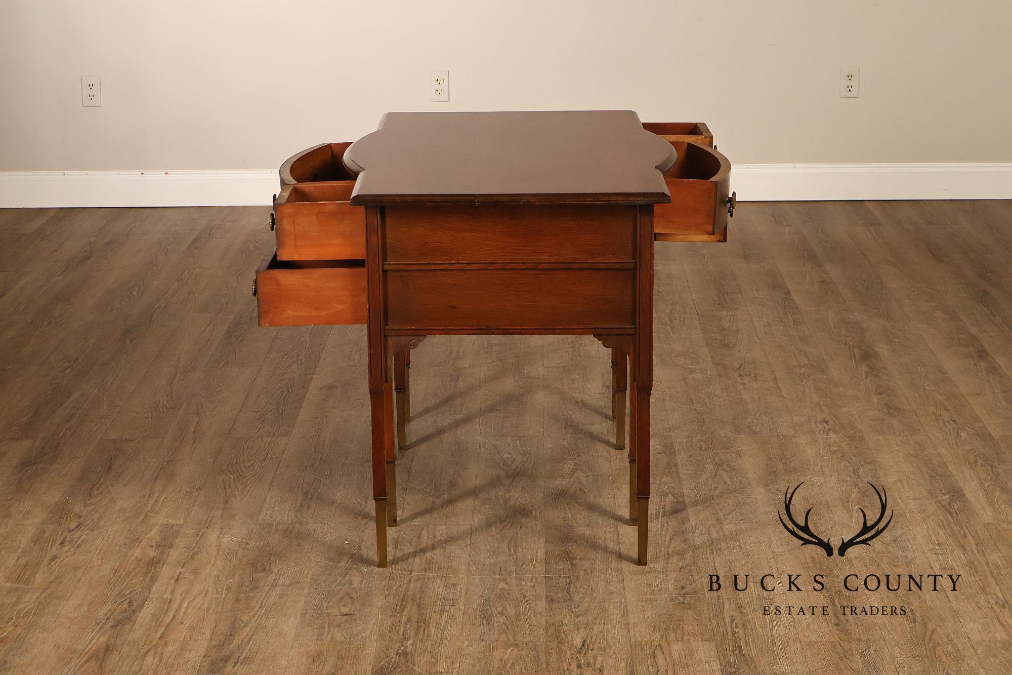 Antique Victorian Oak Partner's Writing Desk