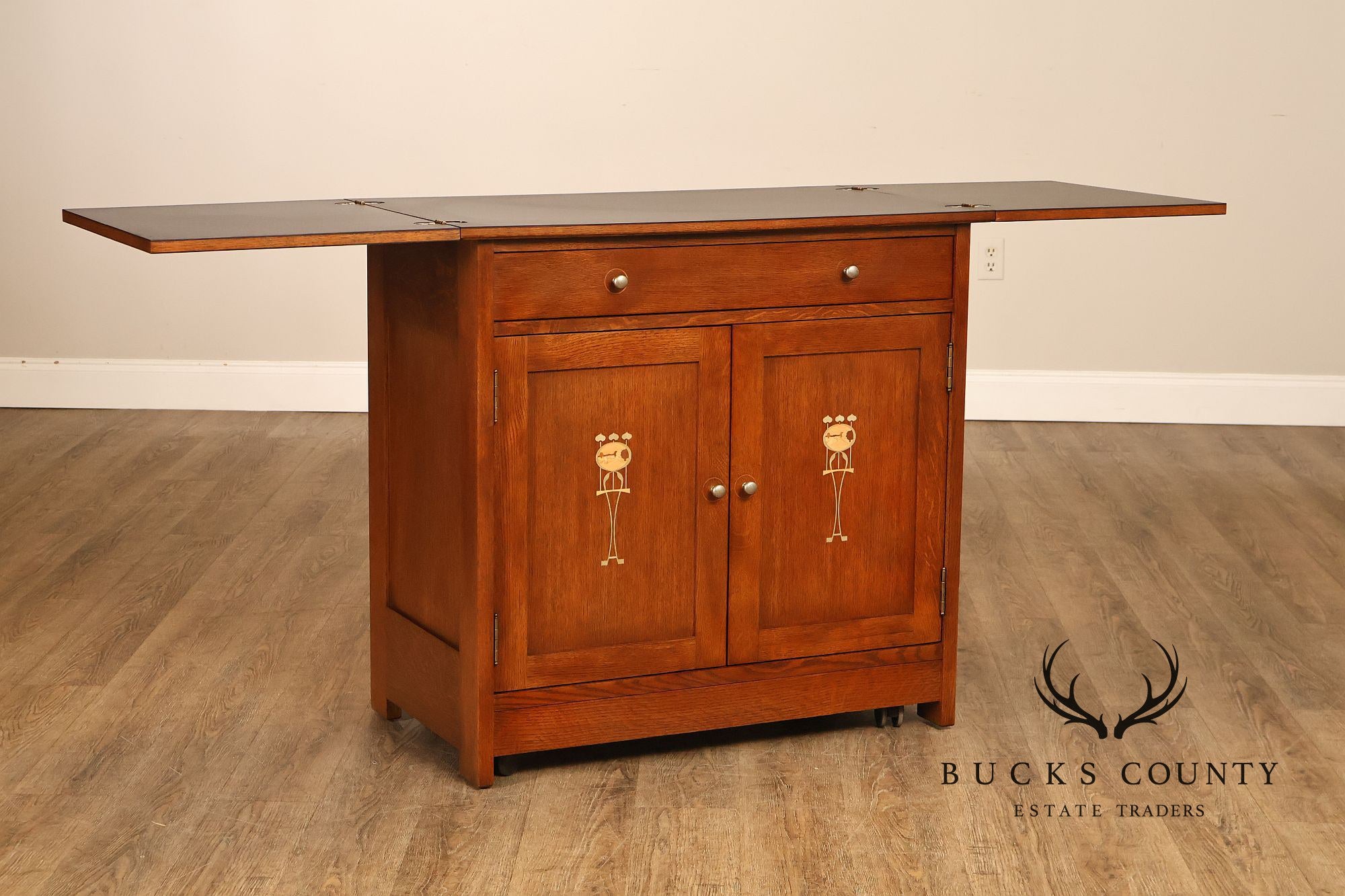 Stickley Mission Collection Oak Harvey Ellis Inlaid Server