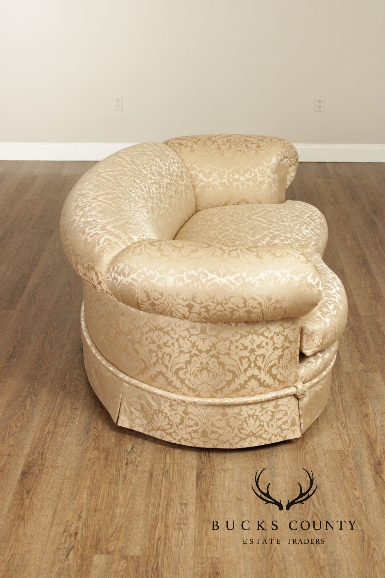 Quality Damask Upholstered Loveseat
