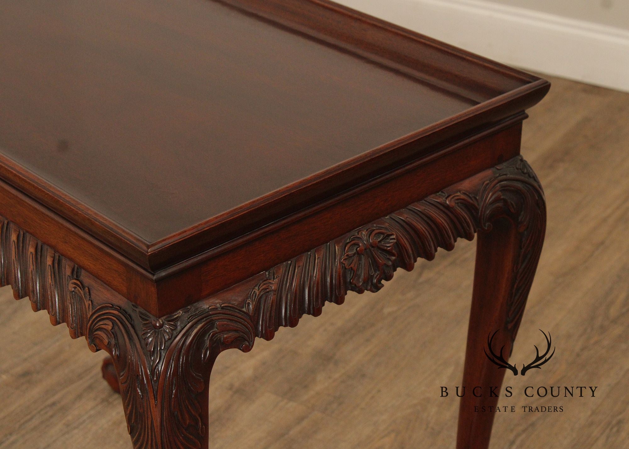 Kindel Chippendale Style Carved Mahogany Tea Table