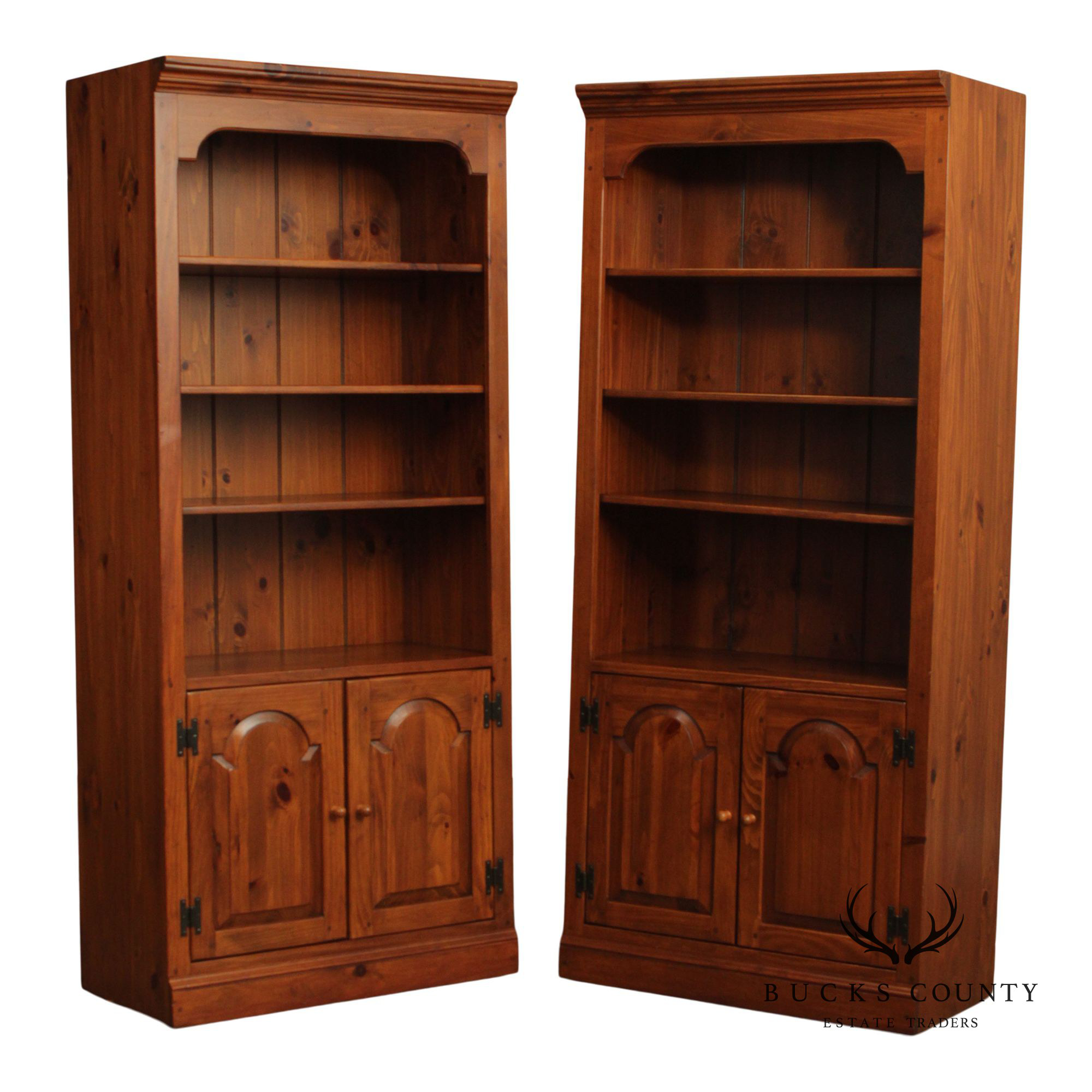 Ethan Allen 'Country Craftsman' Pair of Pine Bookcases