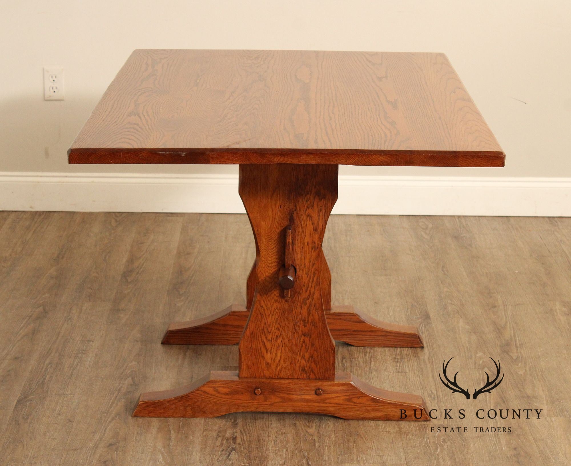Hunt Country Furniture Solid Oak Trestle Dining Table