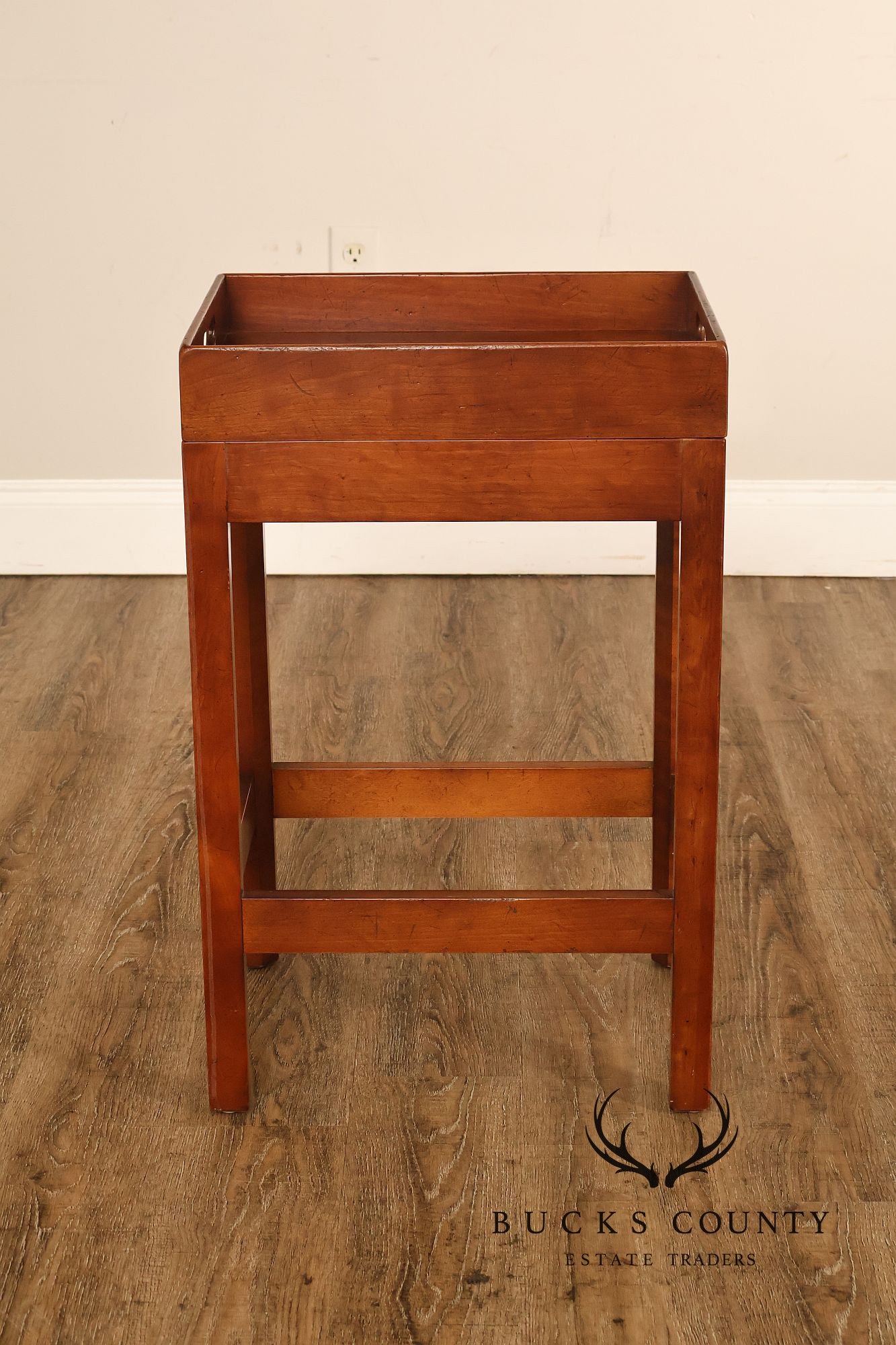 Chippendale Style Cherry Butler Tray Side Table