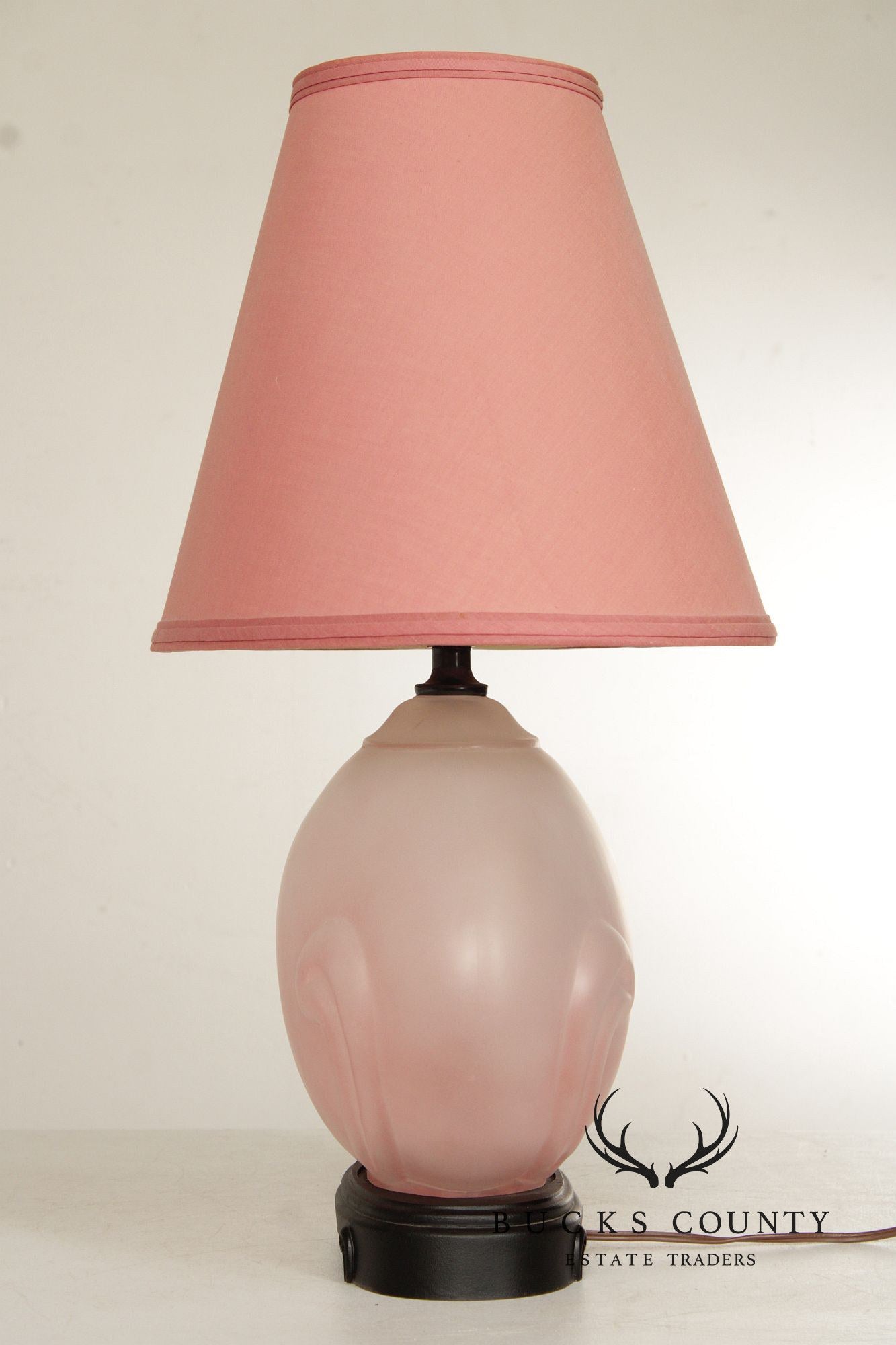 Hollywood Regency Pink Glass Table Lamp