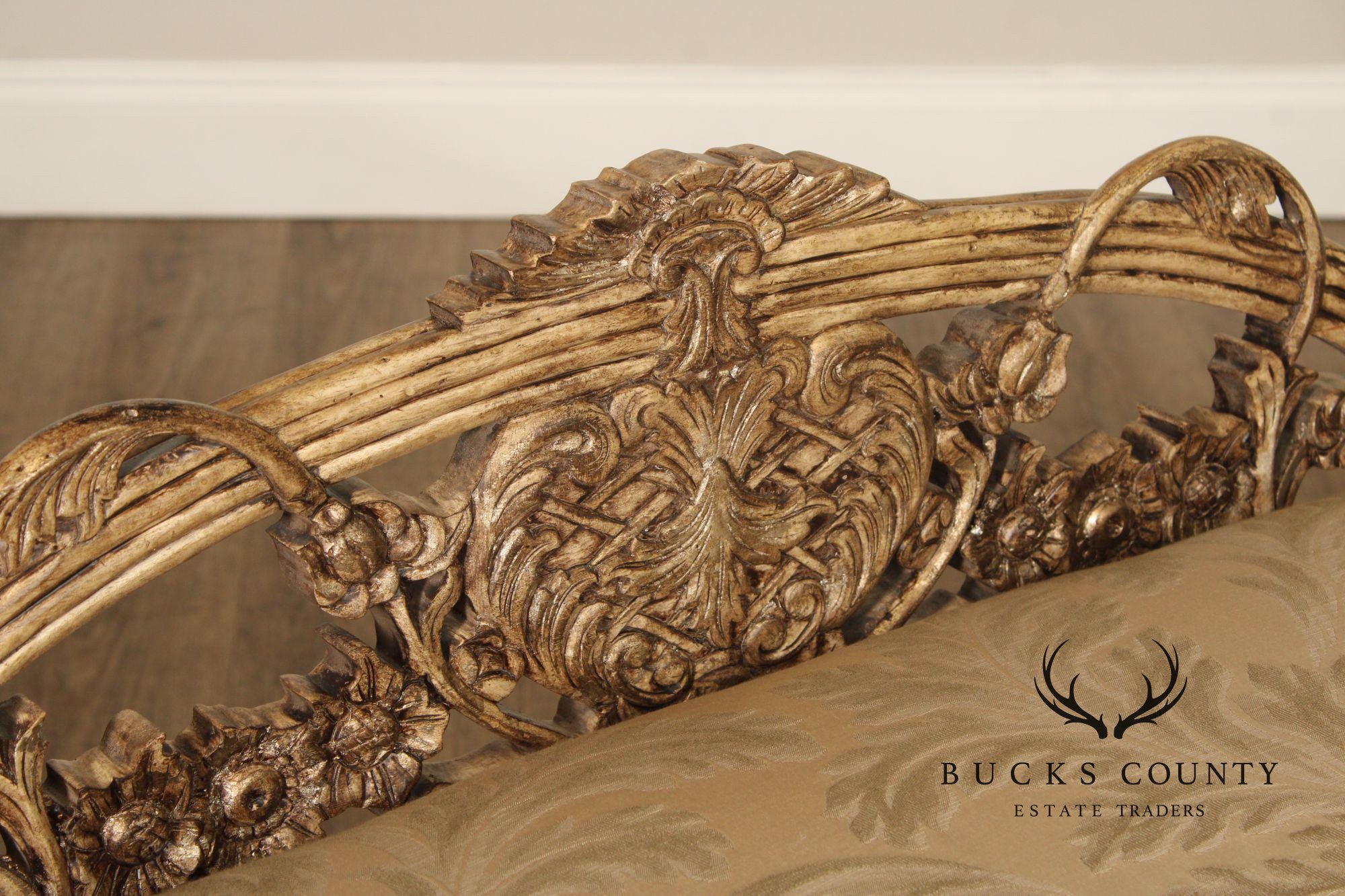 Italian Rococo Style Antiqued Window Bench
