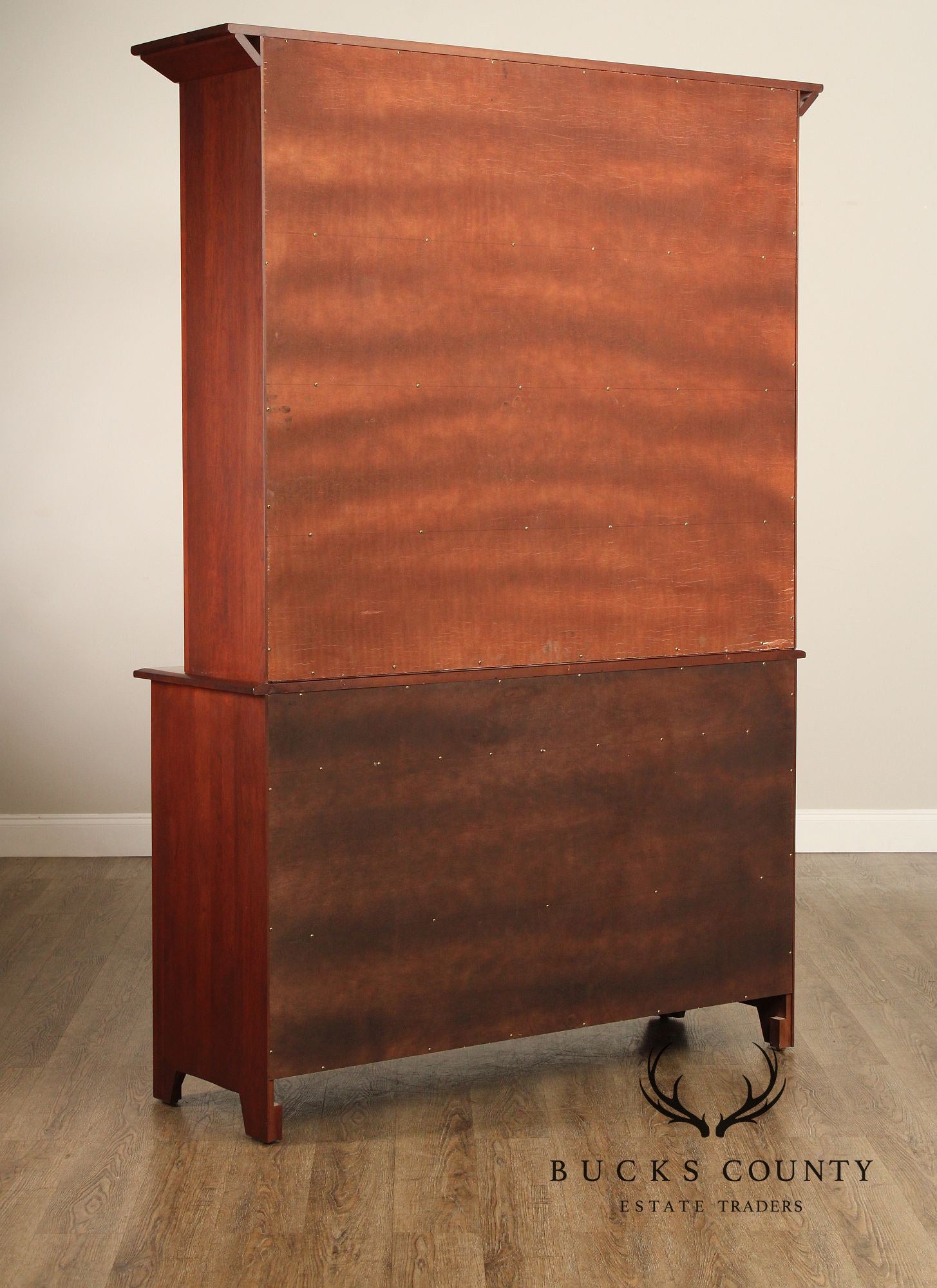 Early American Style Custom Cherry Stepback Cupboard