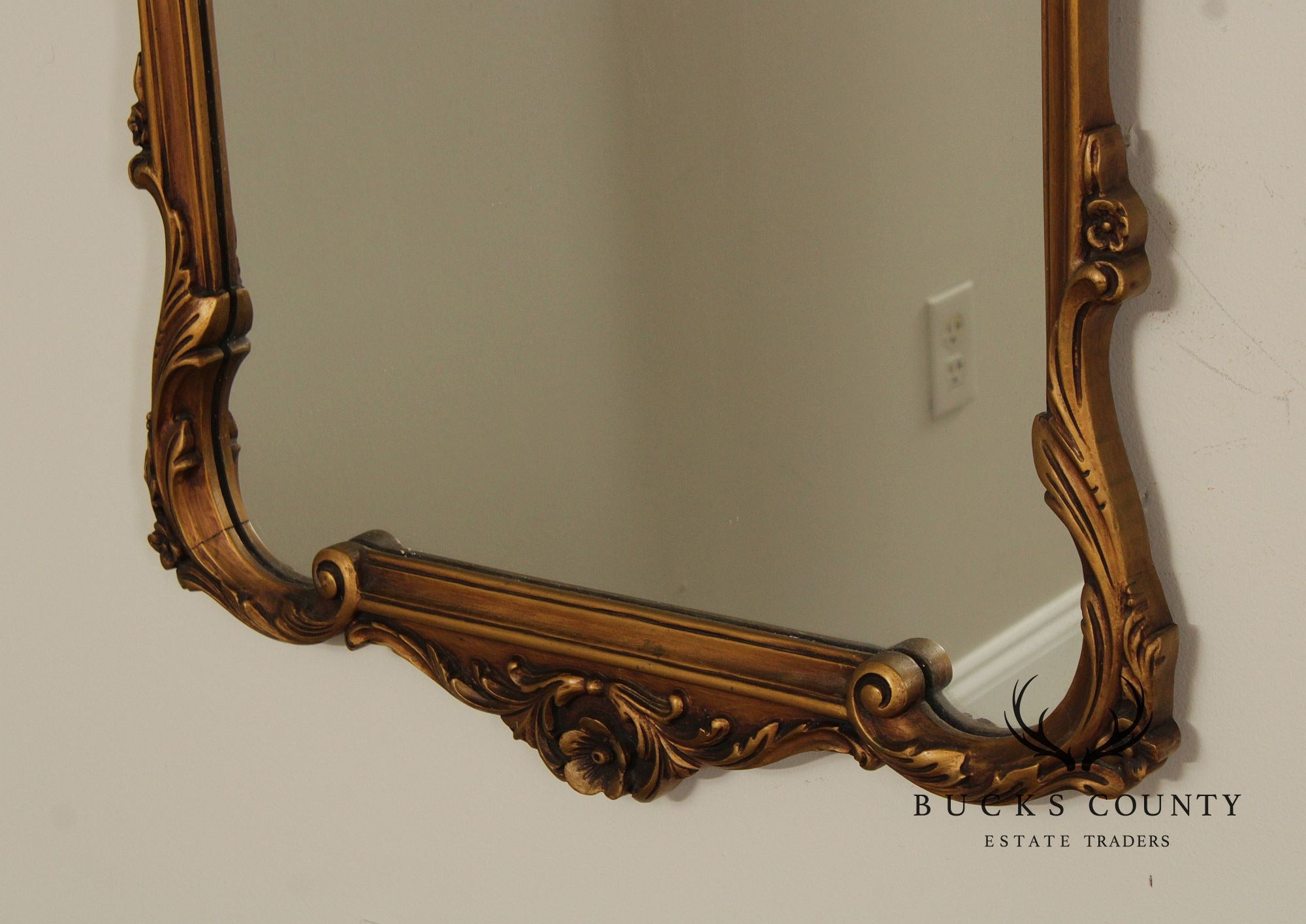 1930's French Style Pair Of Carved Giltwood Wall Mirrors