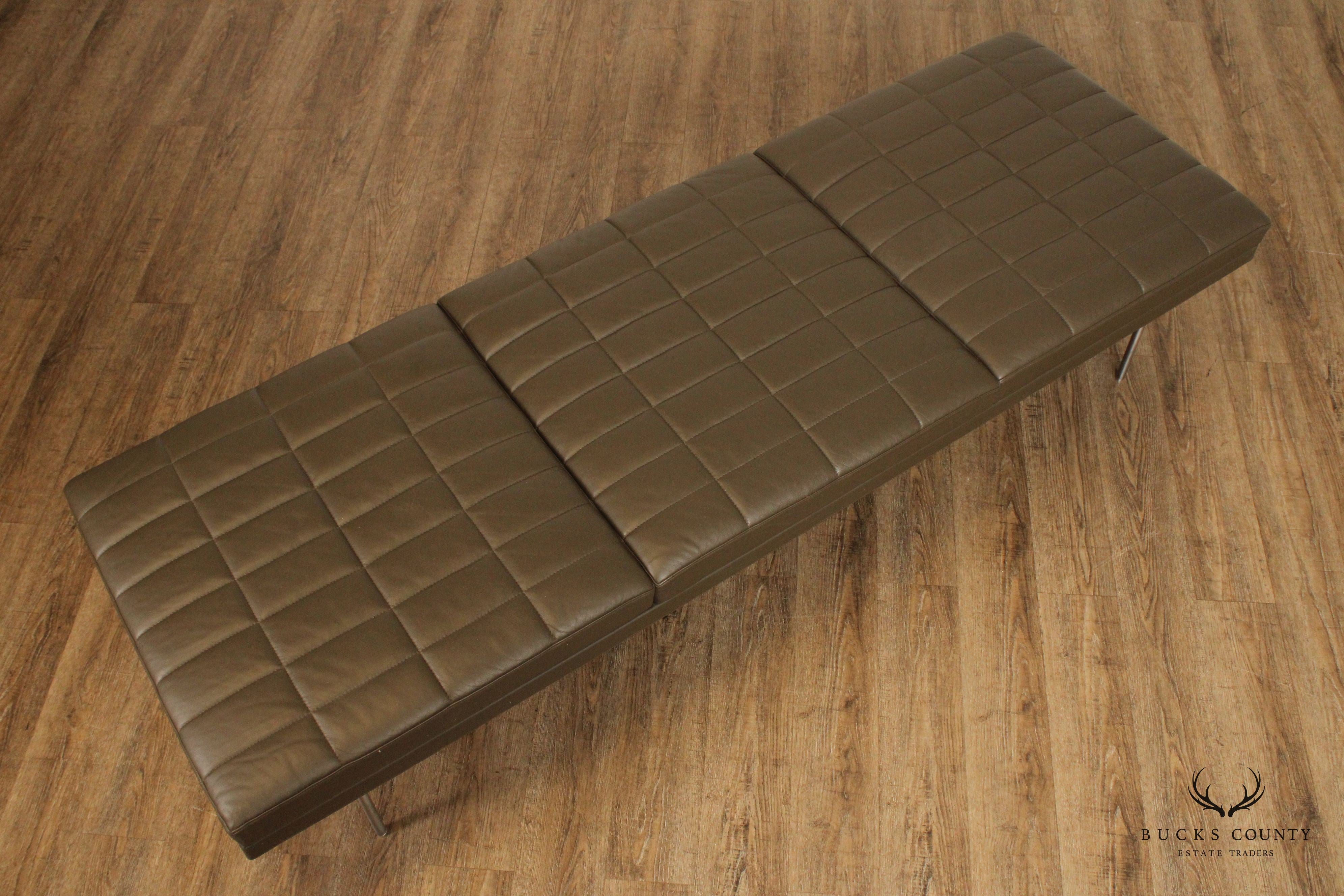 Geiger International Quilted Leather Museum Tuxedo Bench