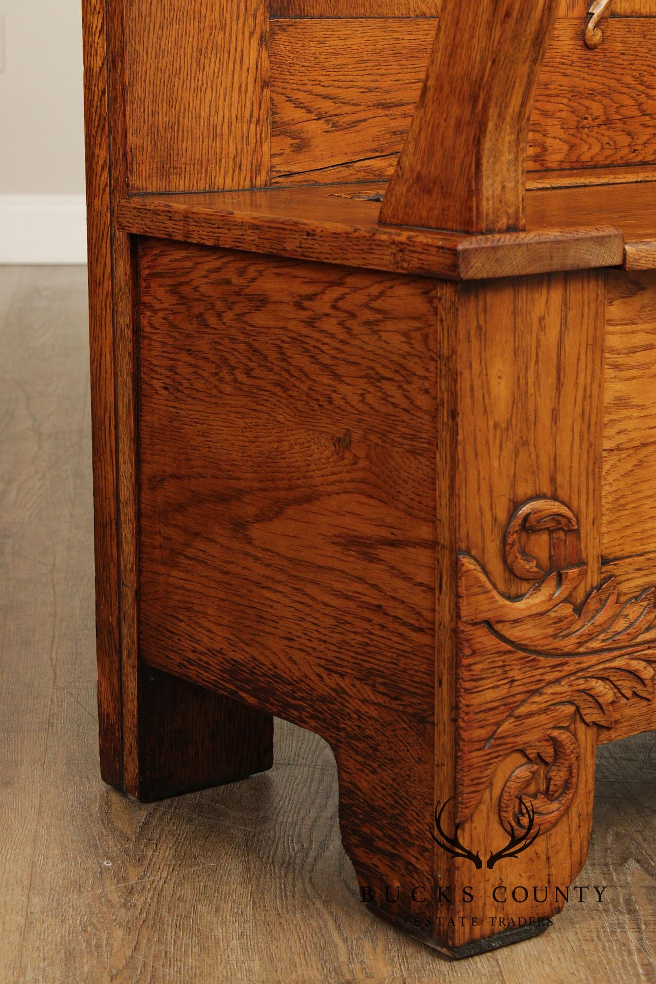 Antique Victorian Carved Oak Hall Tree