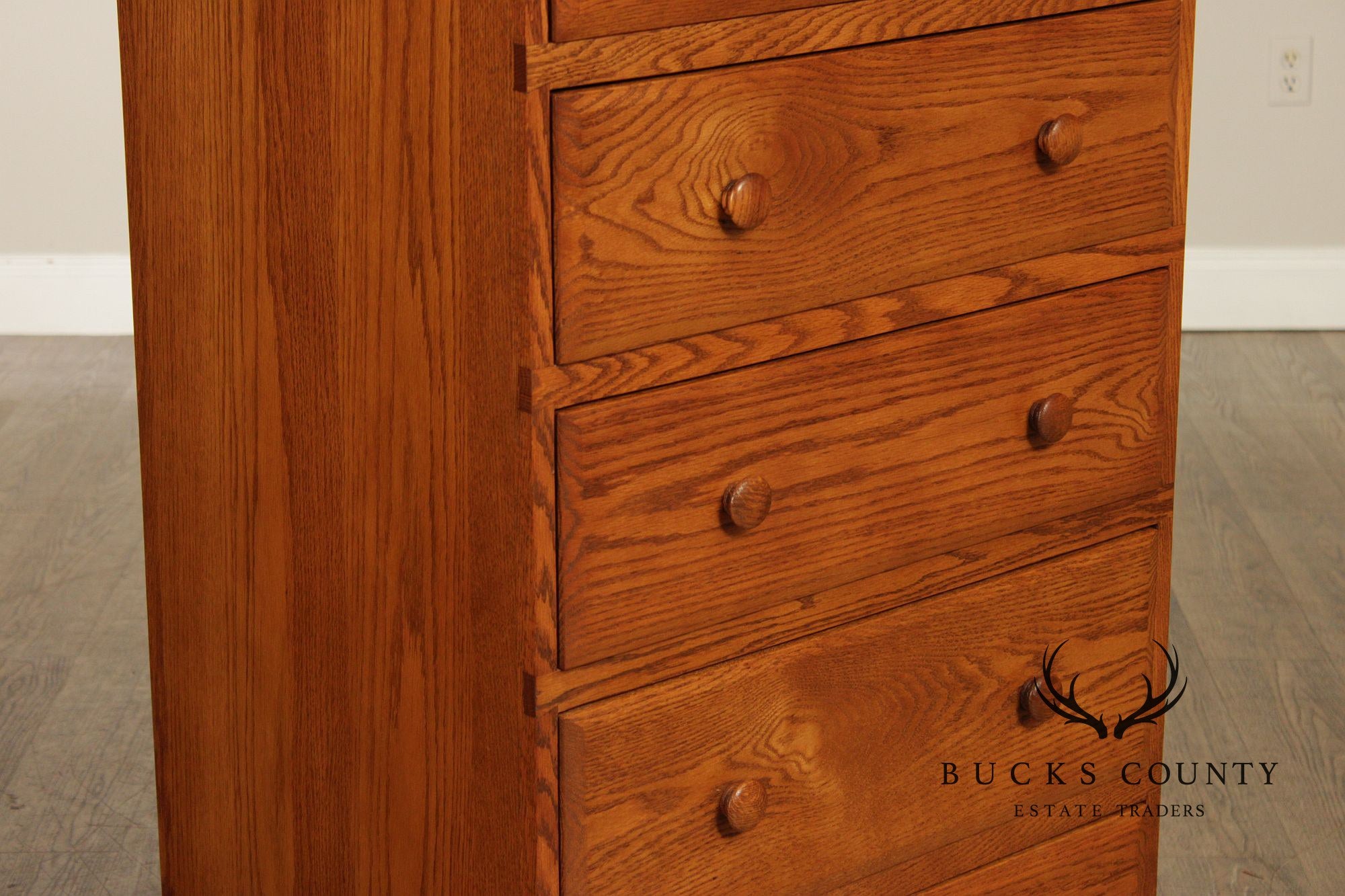 Hunt Country Furniture Oak Eight Drawer High Chest