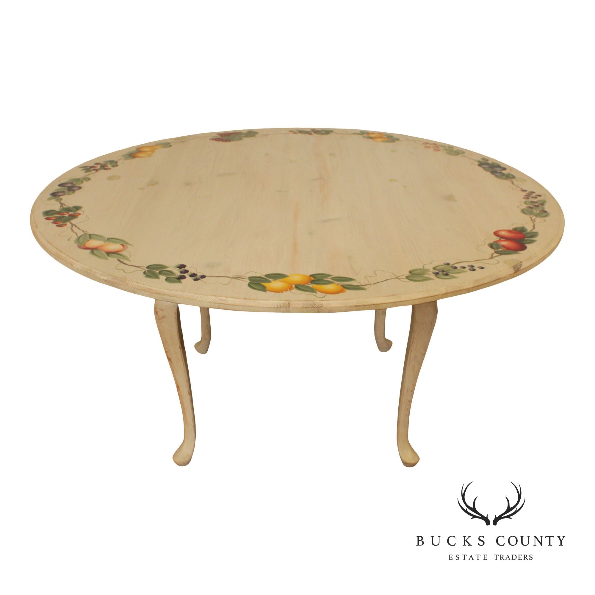 Custom Quality Hand Painted Pine Round Dining Table