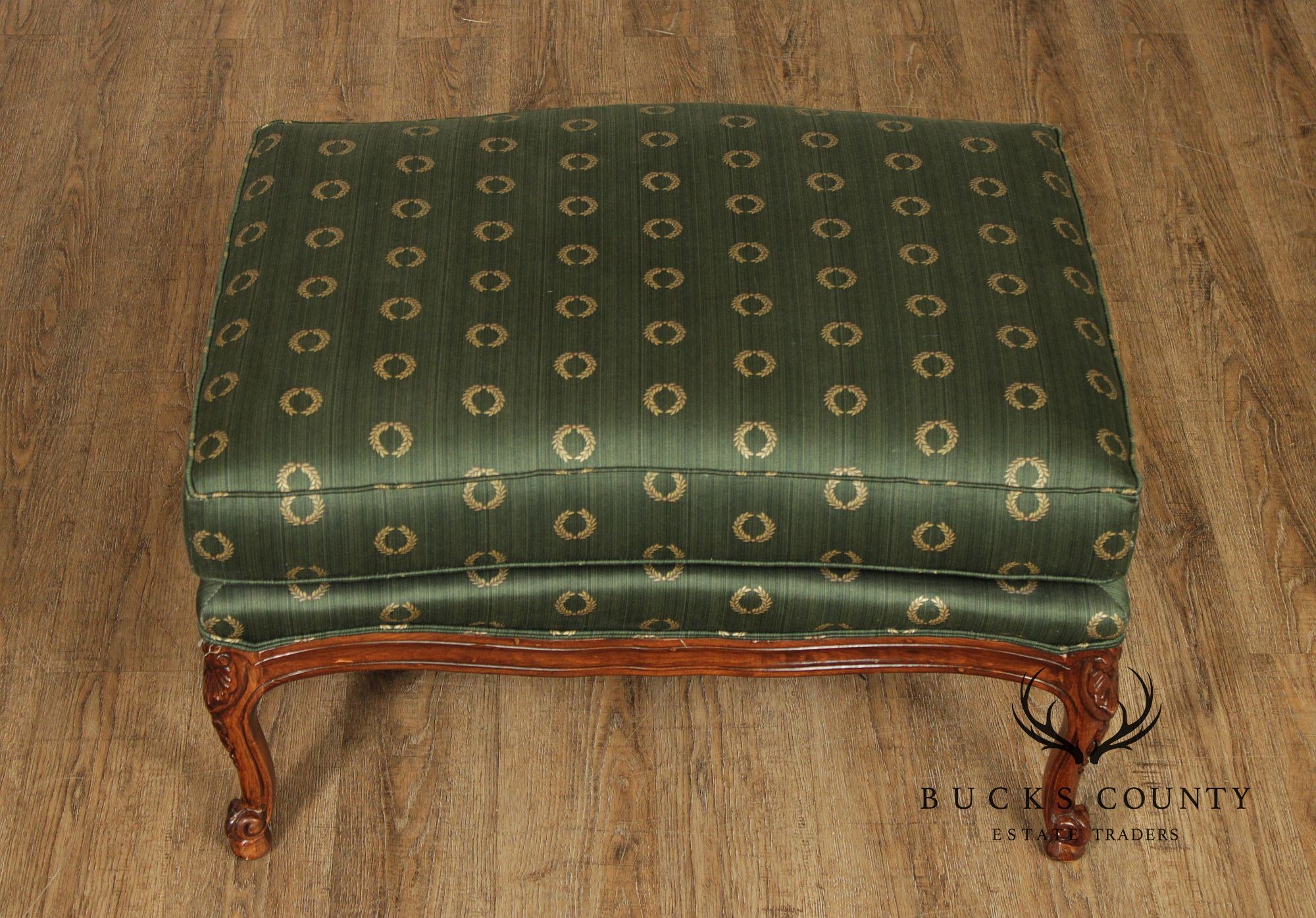 Sherrill Furniture Rococo Style Carved Ottoman