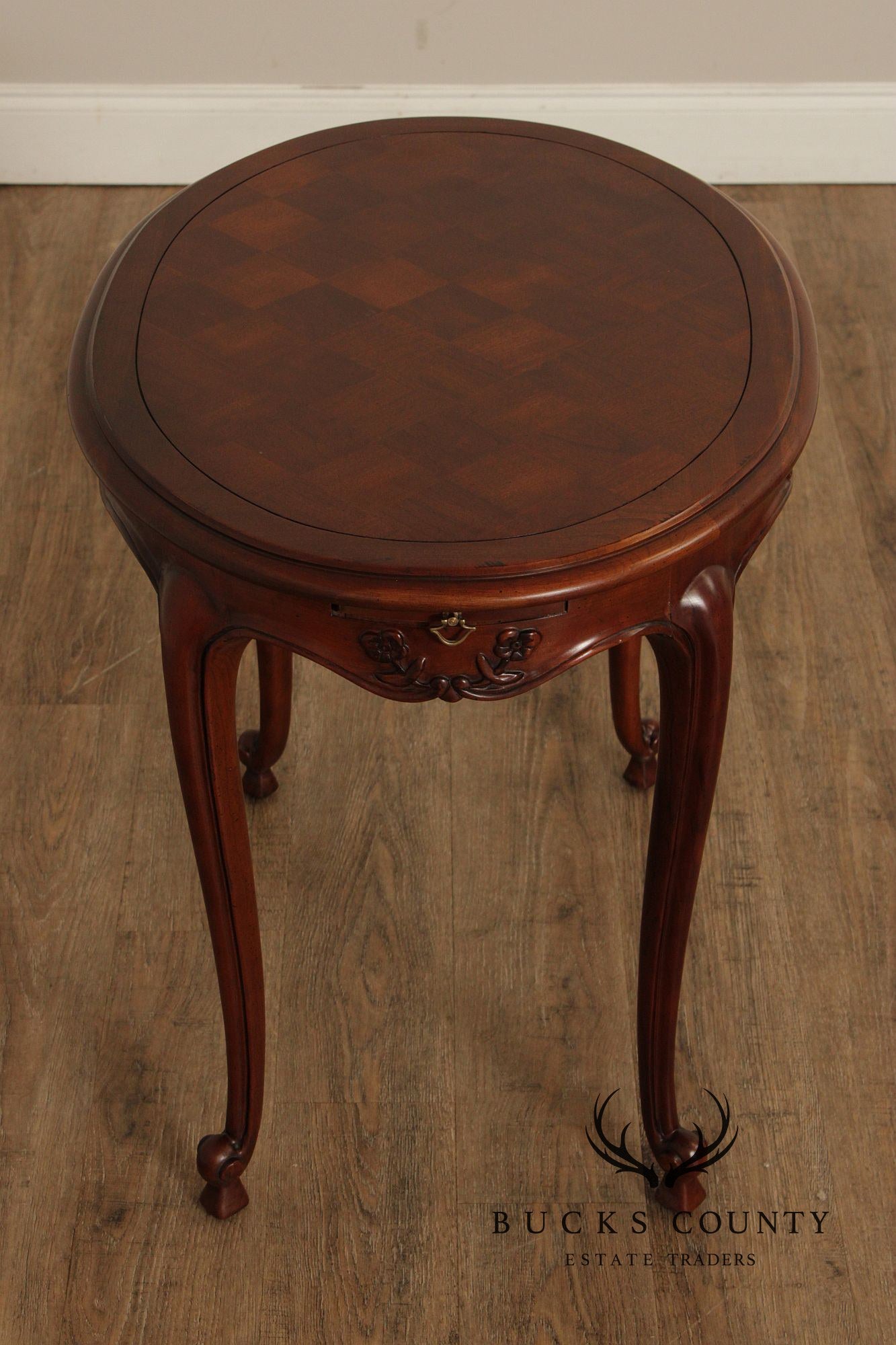 Century Furniture French Louis XV Style Carved Oval Side Table