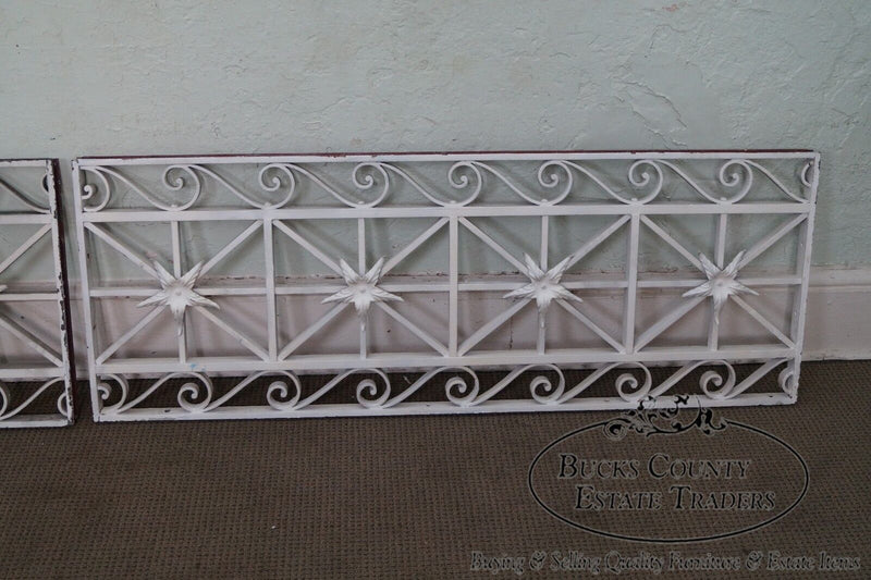 Antique Pair of Hand Wrought Iron Regency Style Wall Grates