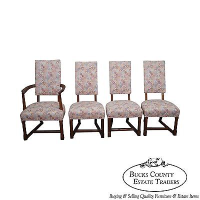 Jamestown Lounge Feudal Oak Set of 4 Antique Dining Chairs