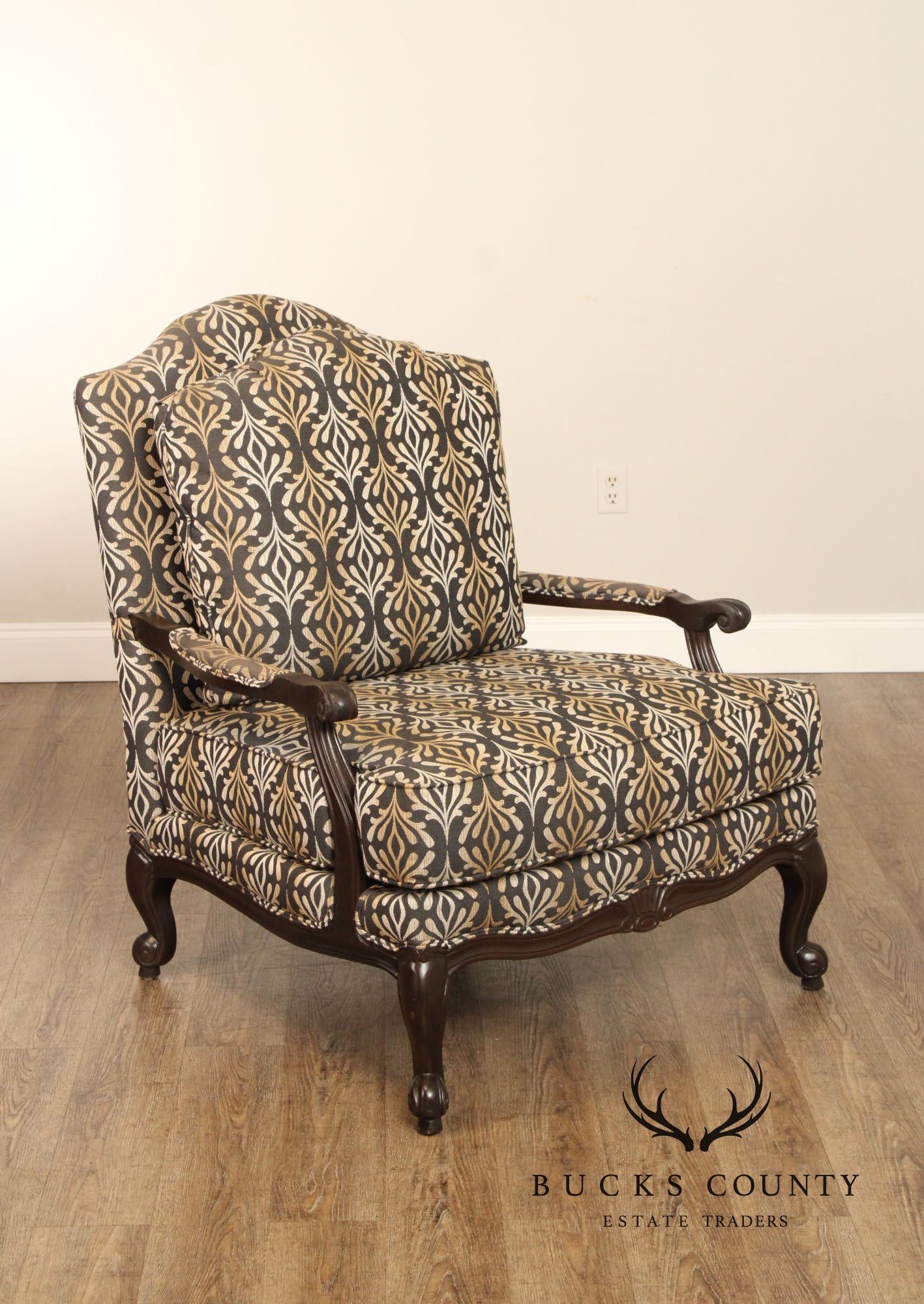 Ethan Allen French Style Pair of 'Harris' Bergere Armchairs