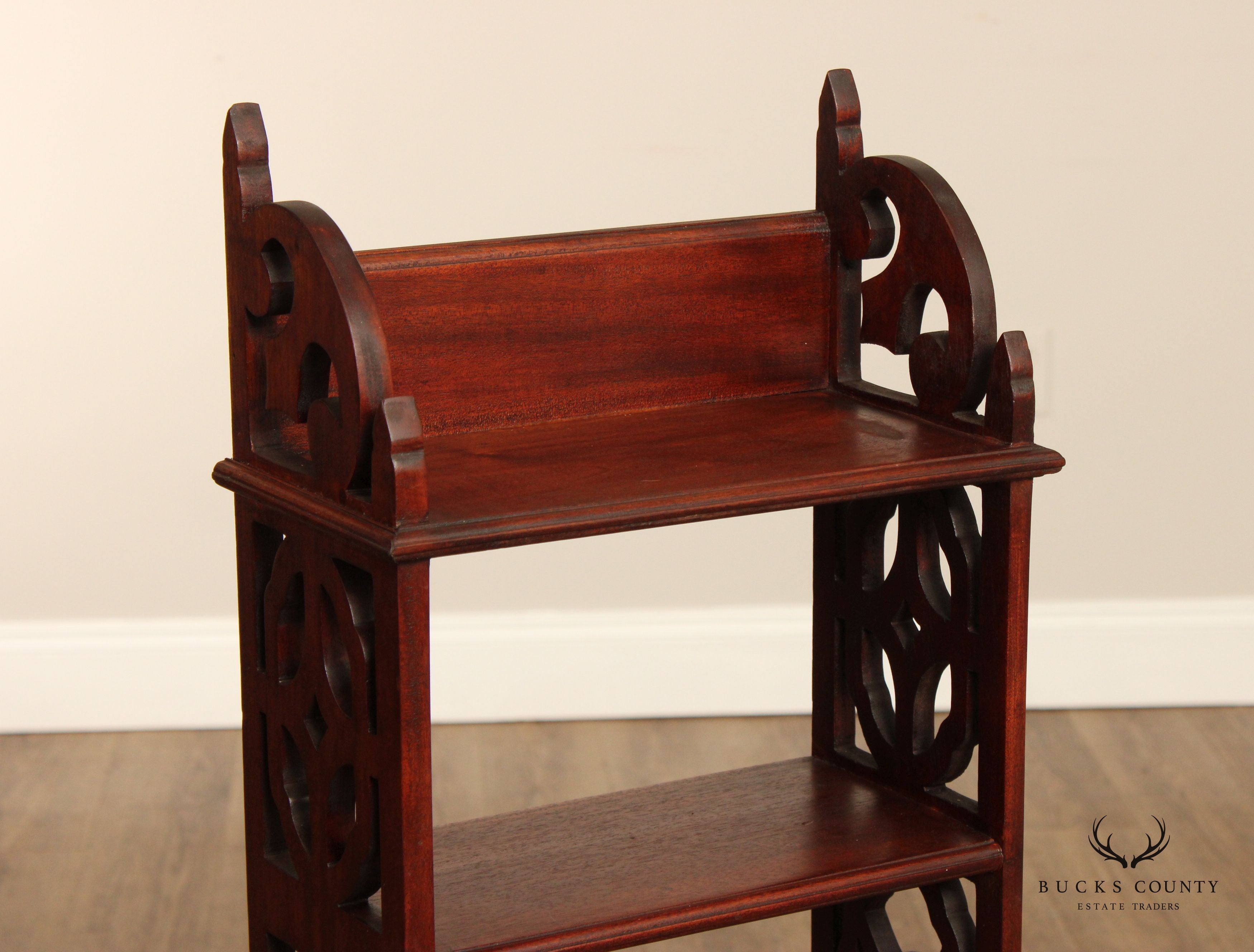 Regency Style Carved Mahogany Narrow Etagere